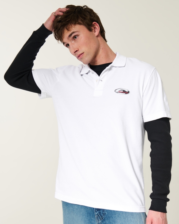 Relaxed Logo Polo, White view 1