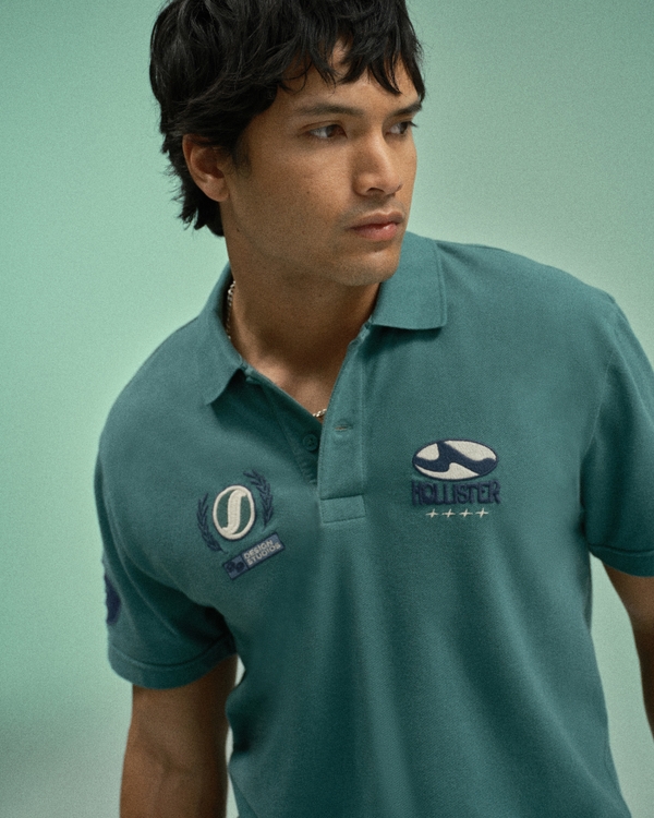 Relaxed Logo Graphic Polo, Dark Teal view 1