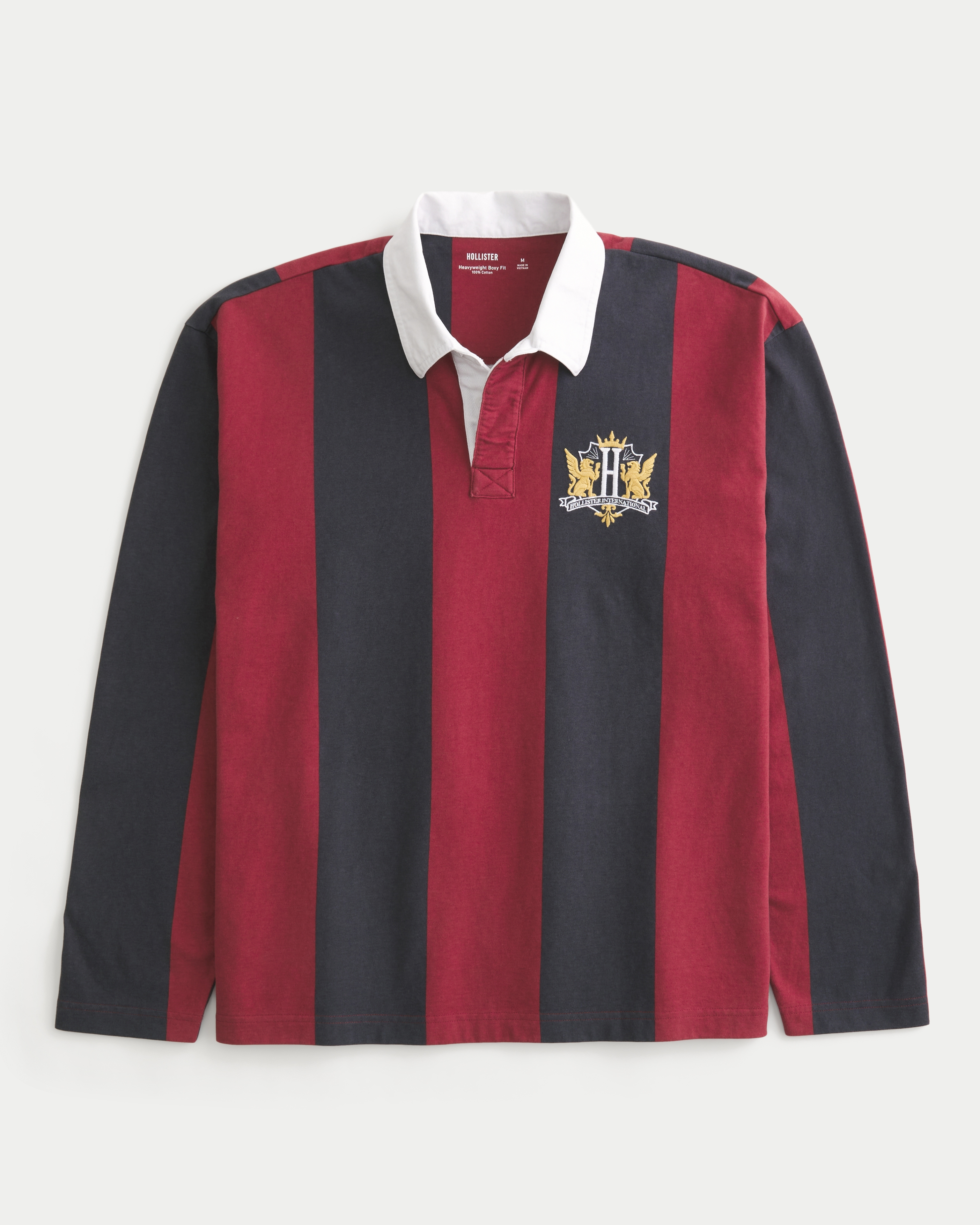 Boxy Long-Sleeve Logo Graphic Rugby Polo