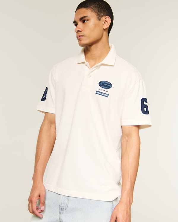 Relaxed Logo Graphic Polo, White view 1