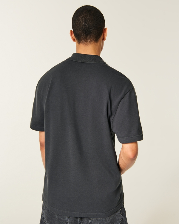 Relaxed Logo Graphic Polo, Charcoal view 2