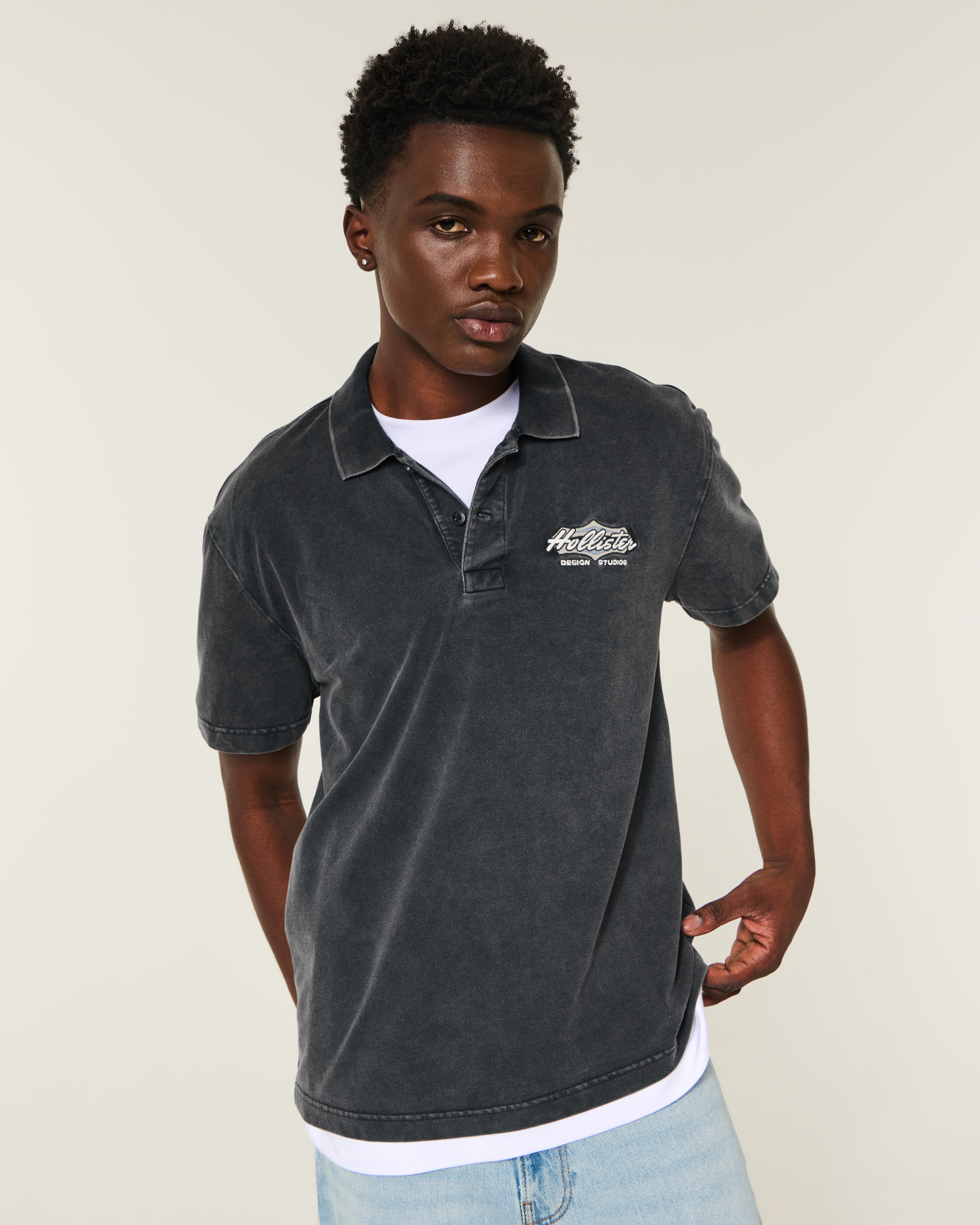 Relaxed Washed Logo Polo