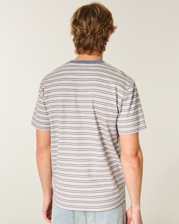 Relaxed Heavyweight Striped Crew T-Shirt, Cream Stripe view 2