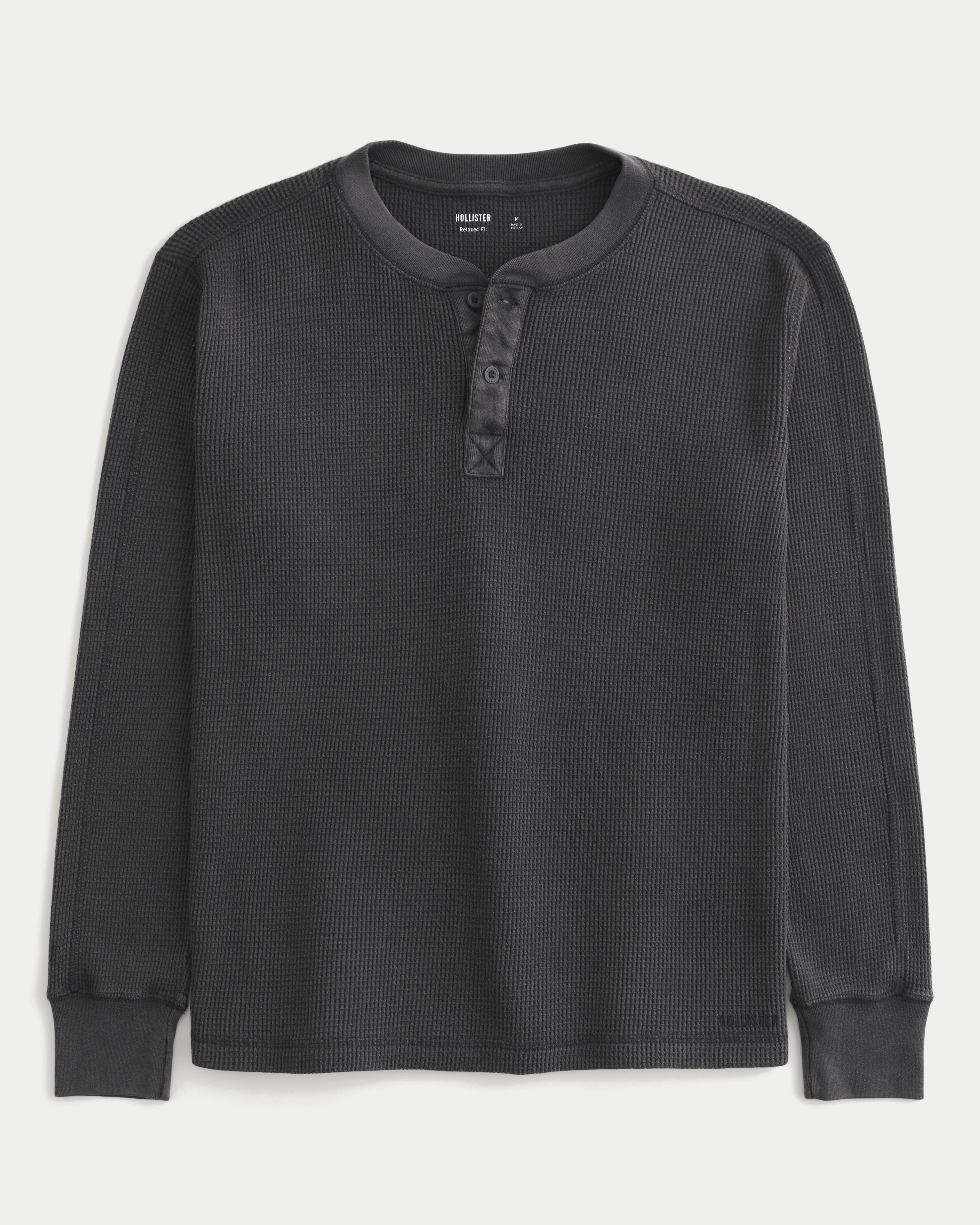 Relaxed Long-Sleeve Thermal Henley