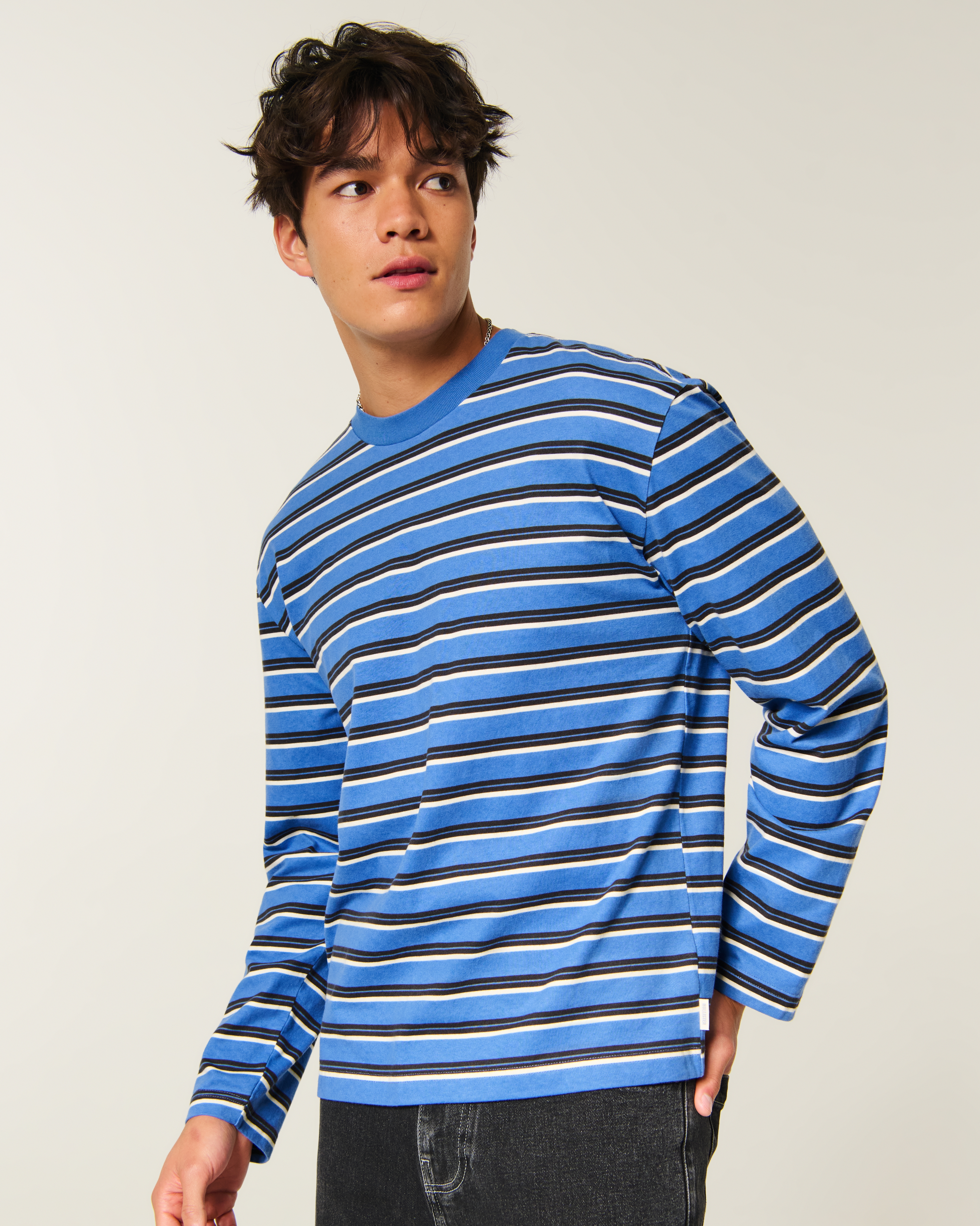 Boxy Heavyweight Long-Sleeve Cotton Crew T-Shirt