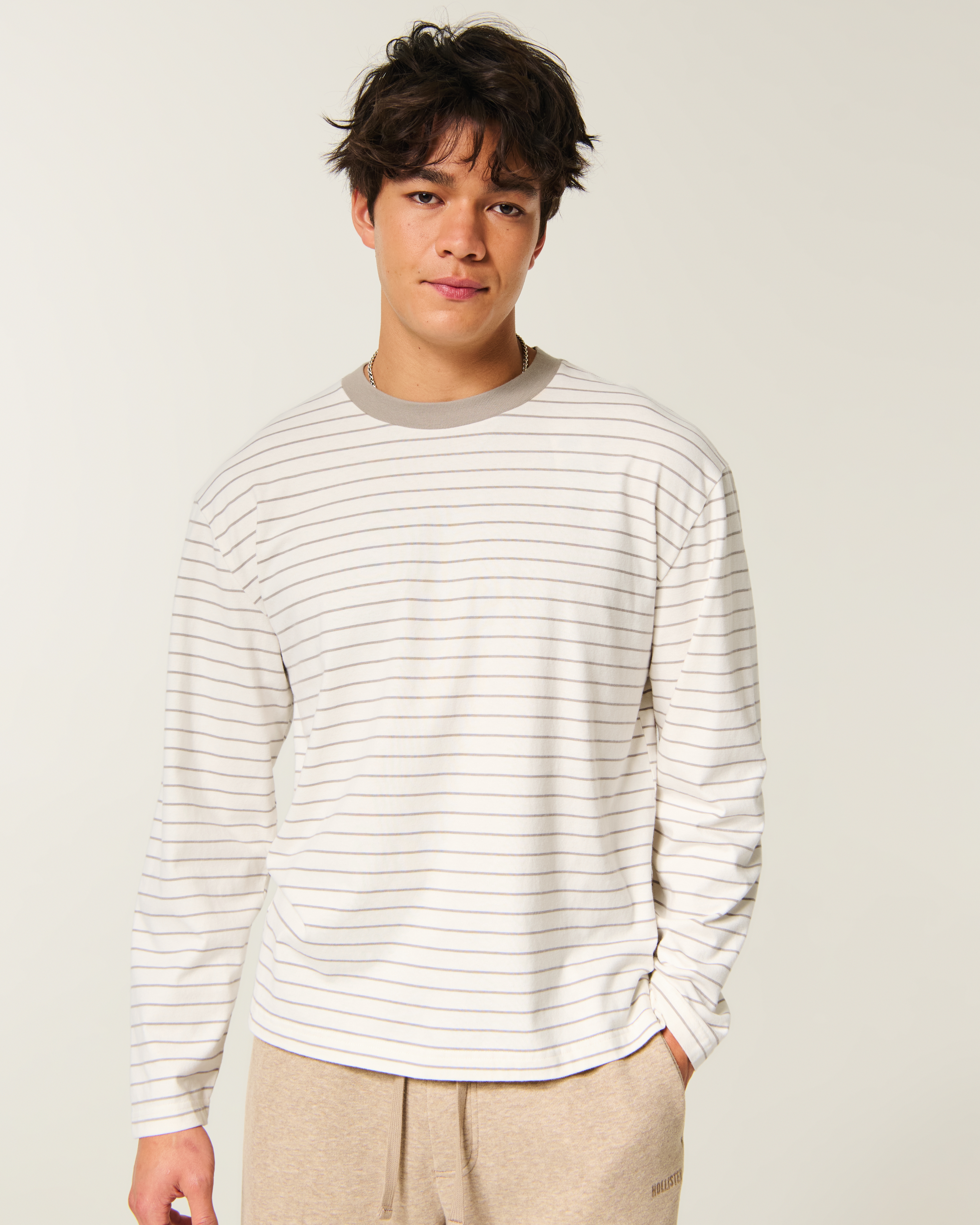 Boxy Heavyweight Long-Sleeve Cotton Crew T-Shirt
