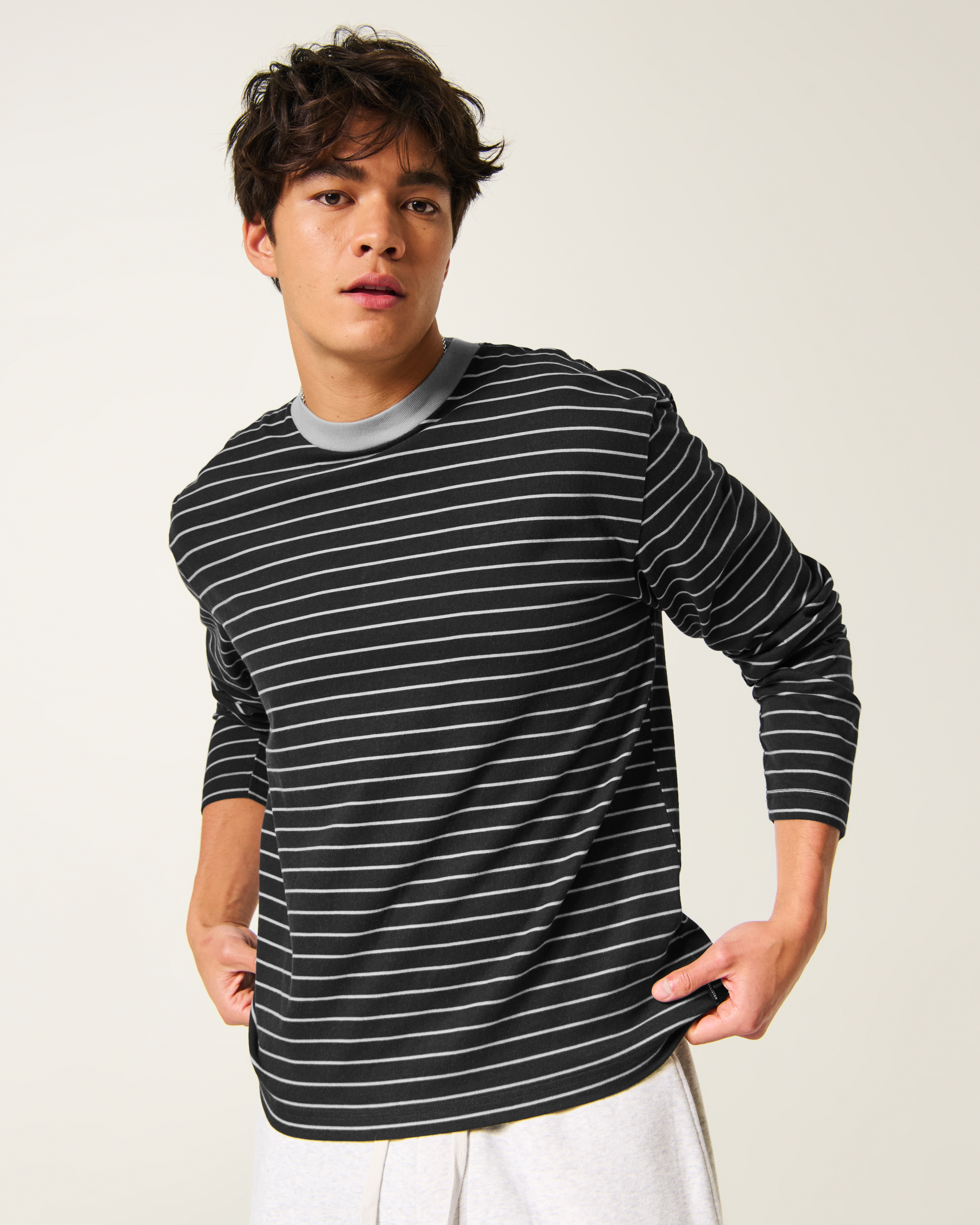 Boxy Heavyweight Long-Sleeve Cotton Crew T-Shirt