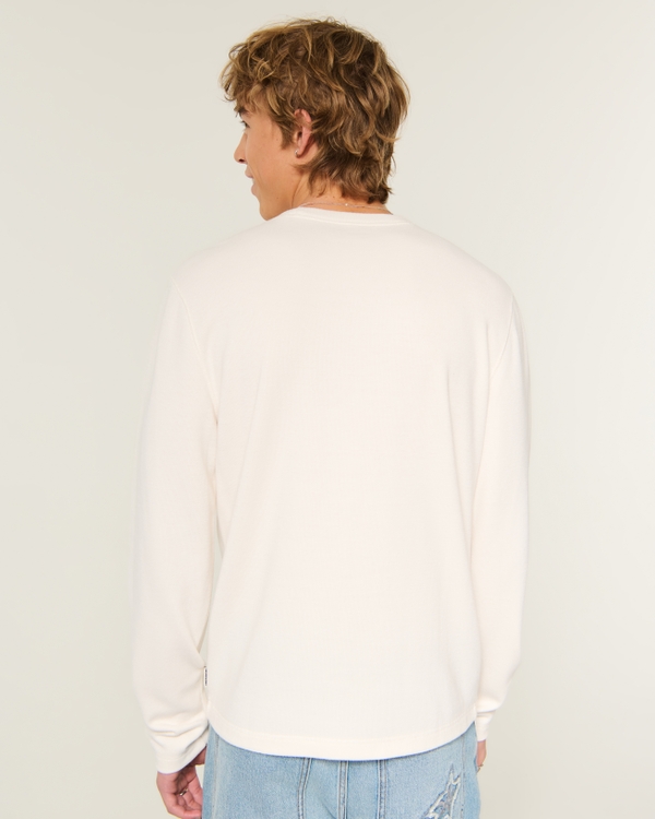Long-Sleeve Slim Rib Crew T-Shirt, Cream view 2