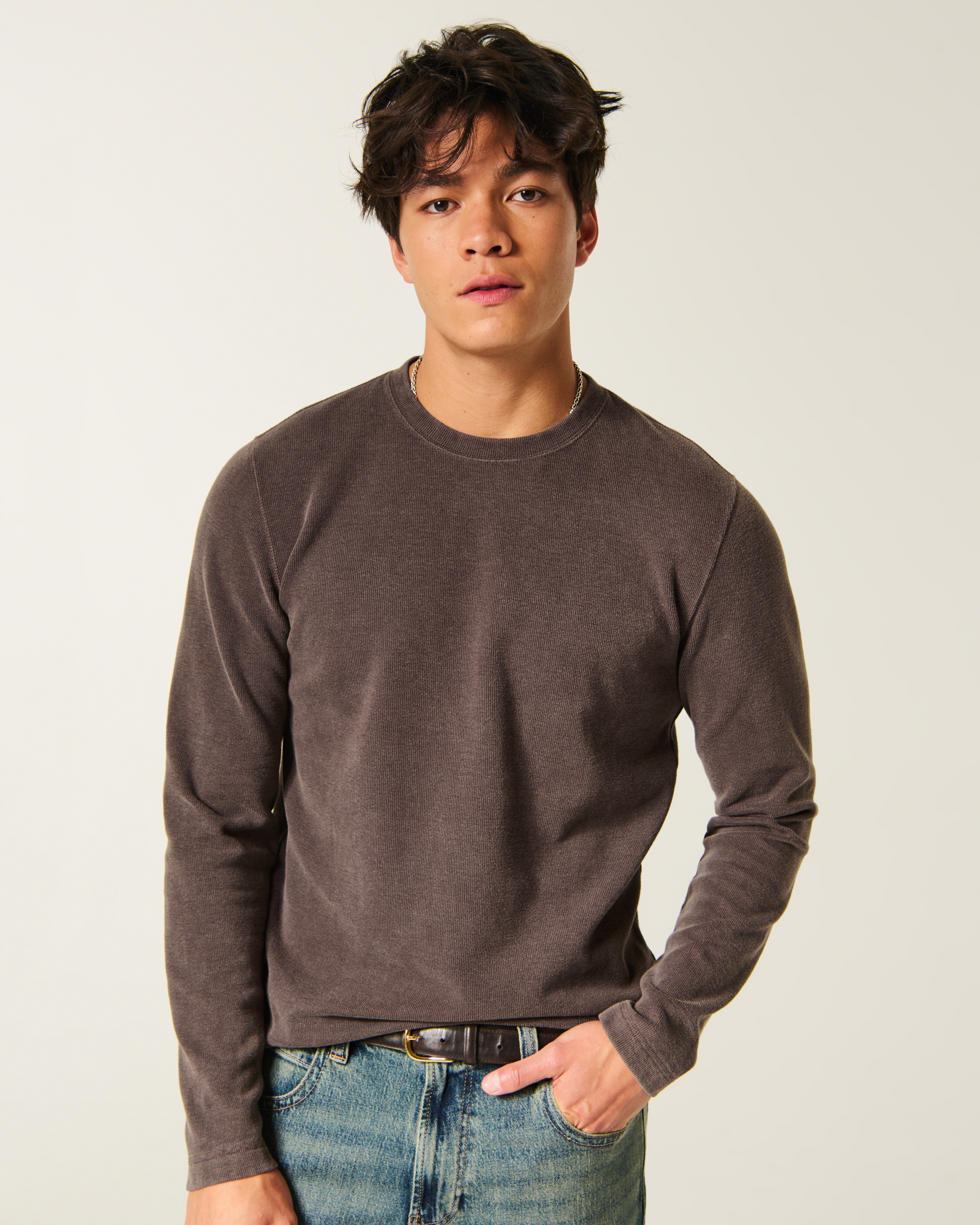 Long-Sleeve Slim Rib Crew T-Shirt