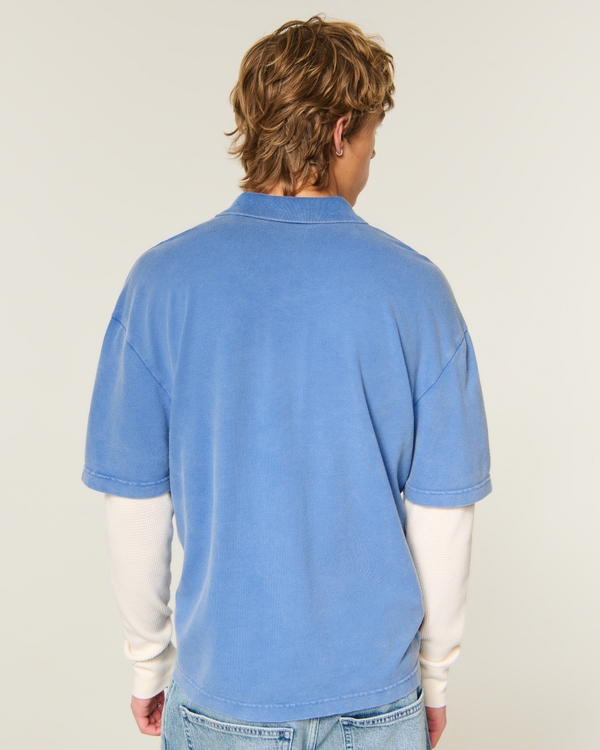 Boxy Heavyweight Polo Twofer, Blue view 2
