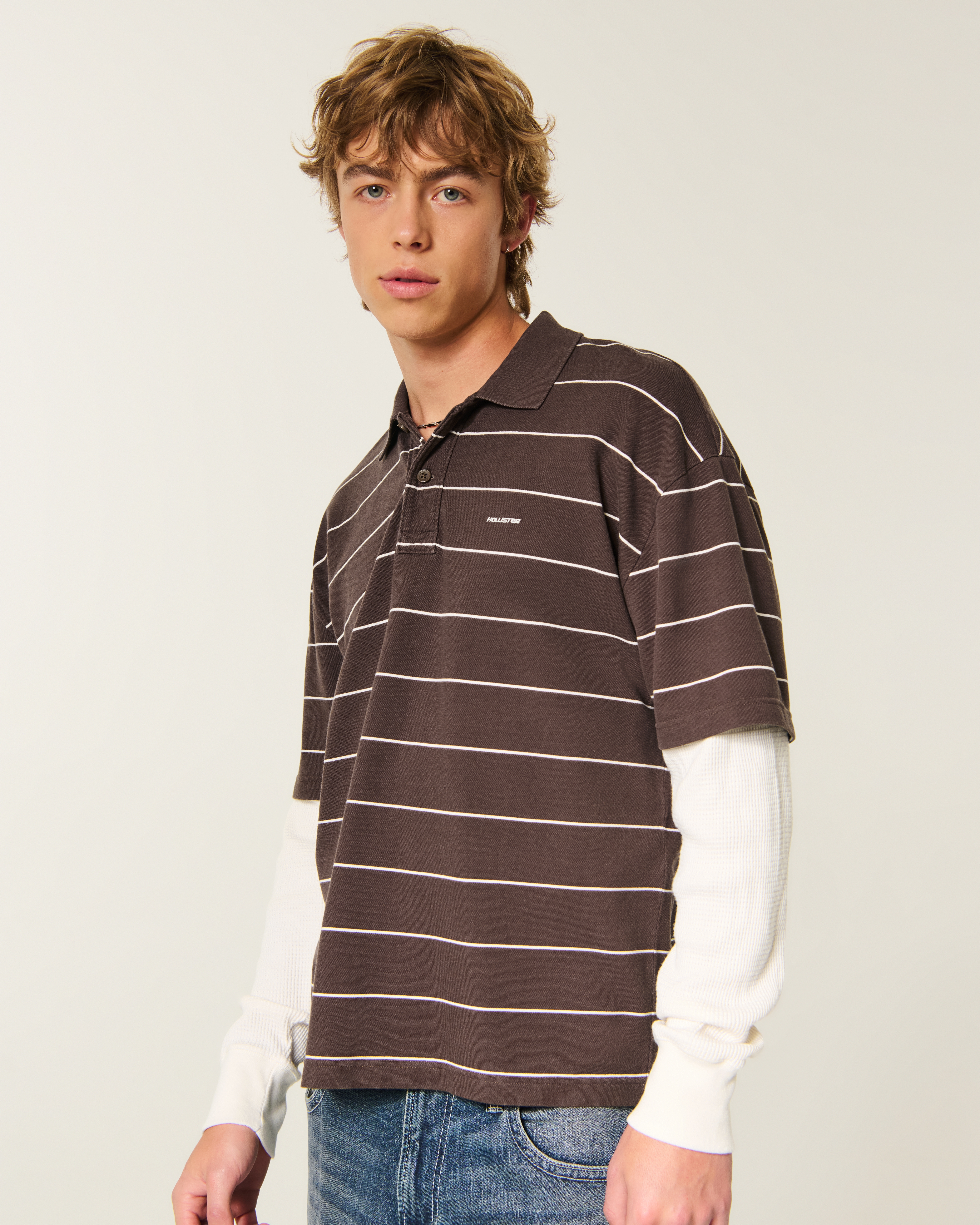 Boxy Heavyweight Layered 2-in-1 Polo