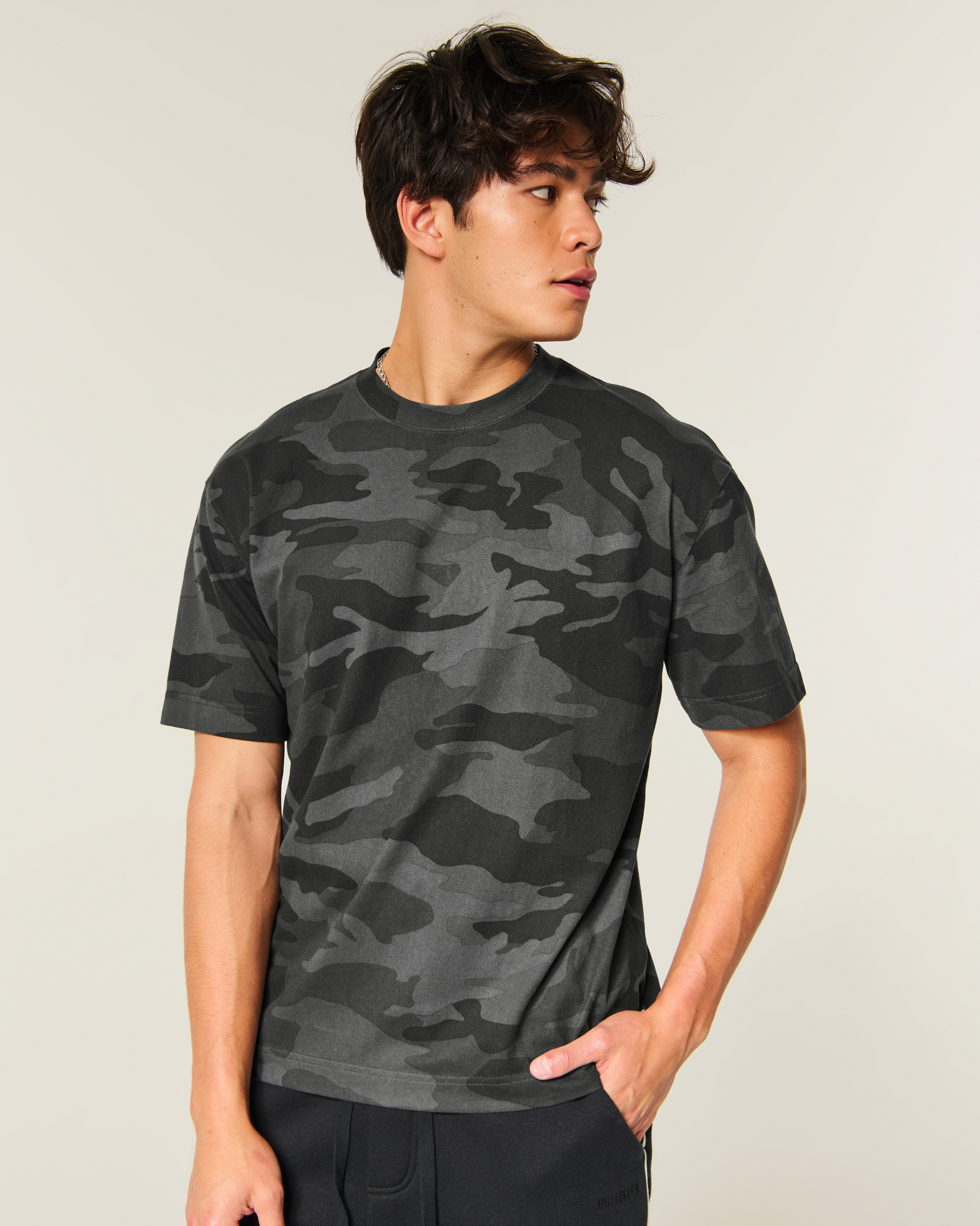 Boxy Heavyweight Camo Crew T-Shirt