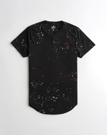 Guys Paint Splatter Curved Hem T-Shirt | Guys New Arrivals ...