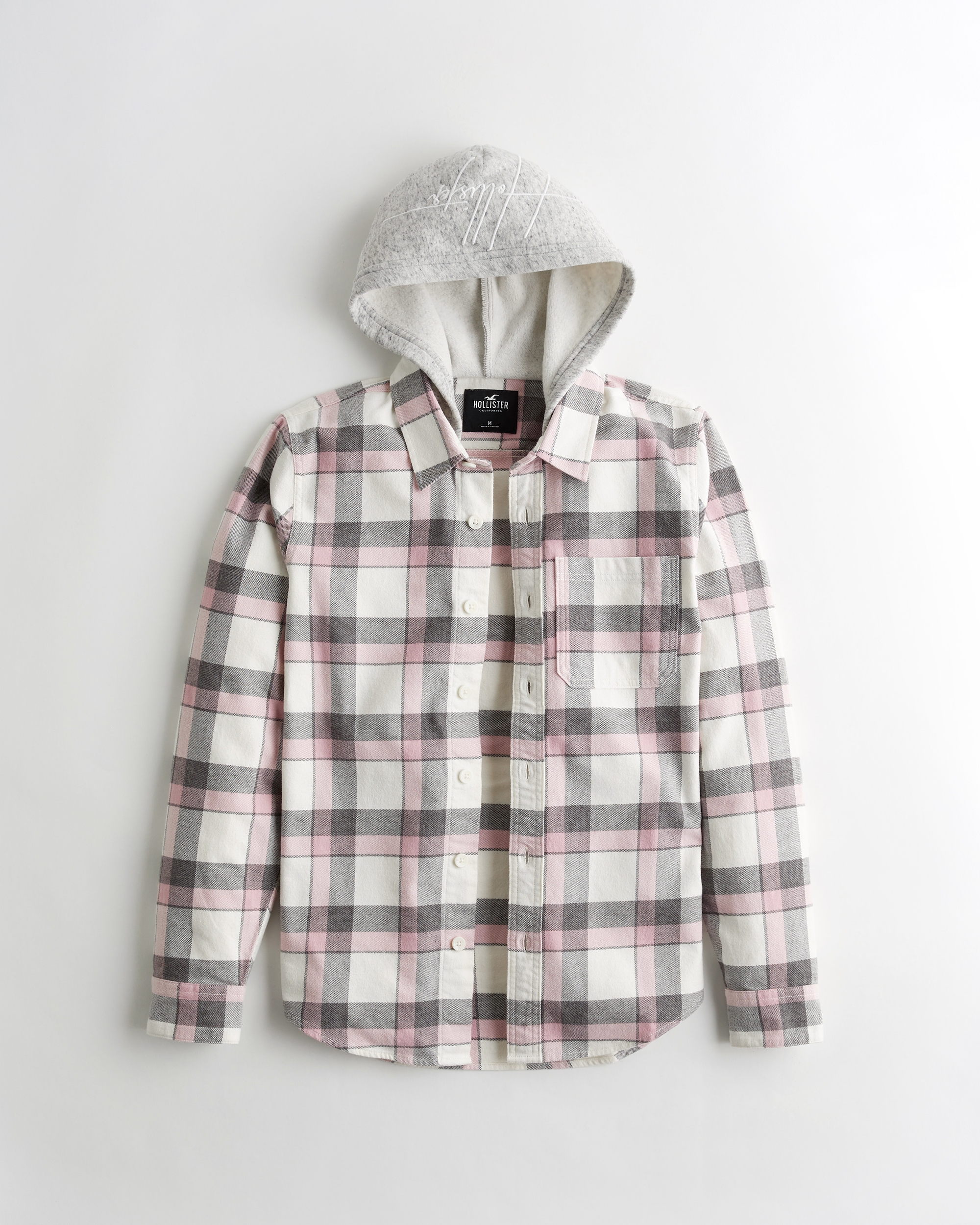 hollister hooded flannel shirt