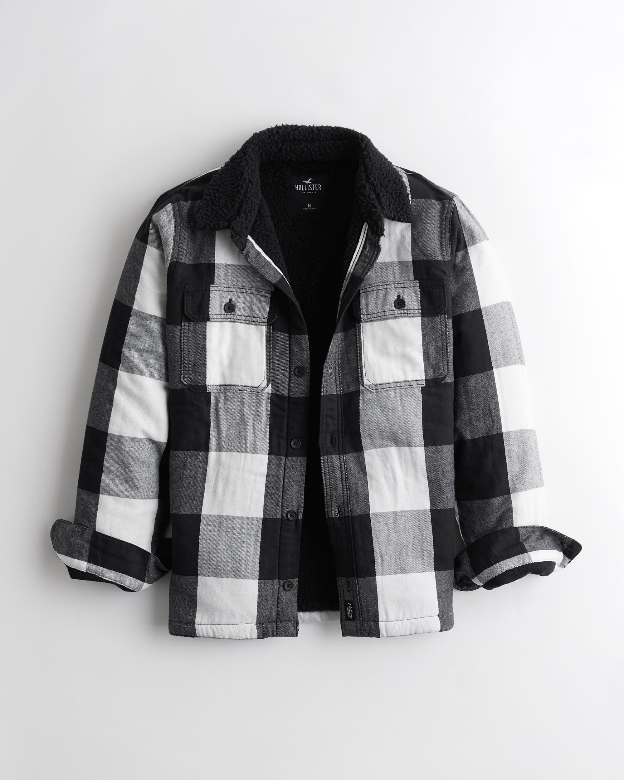 Sherpa-Lined Flannel Shirt Jacket