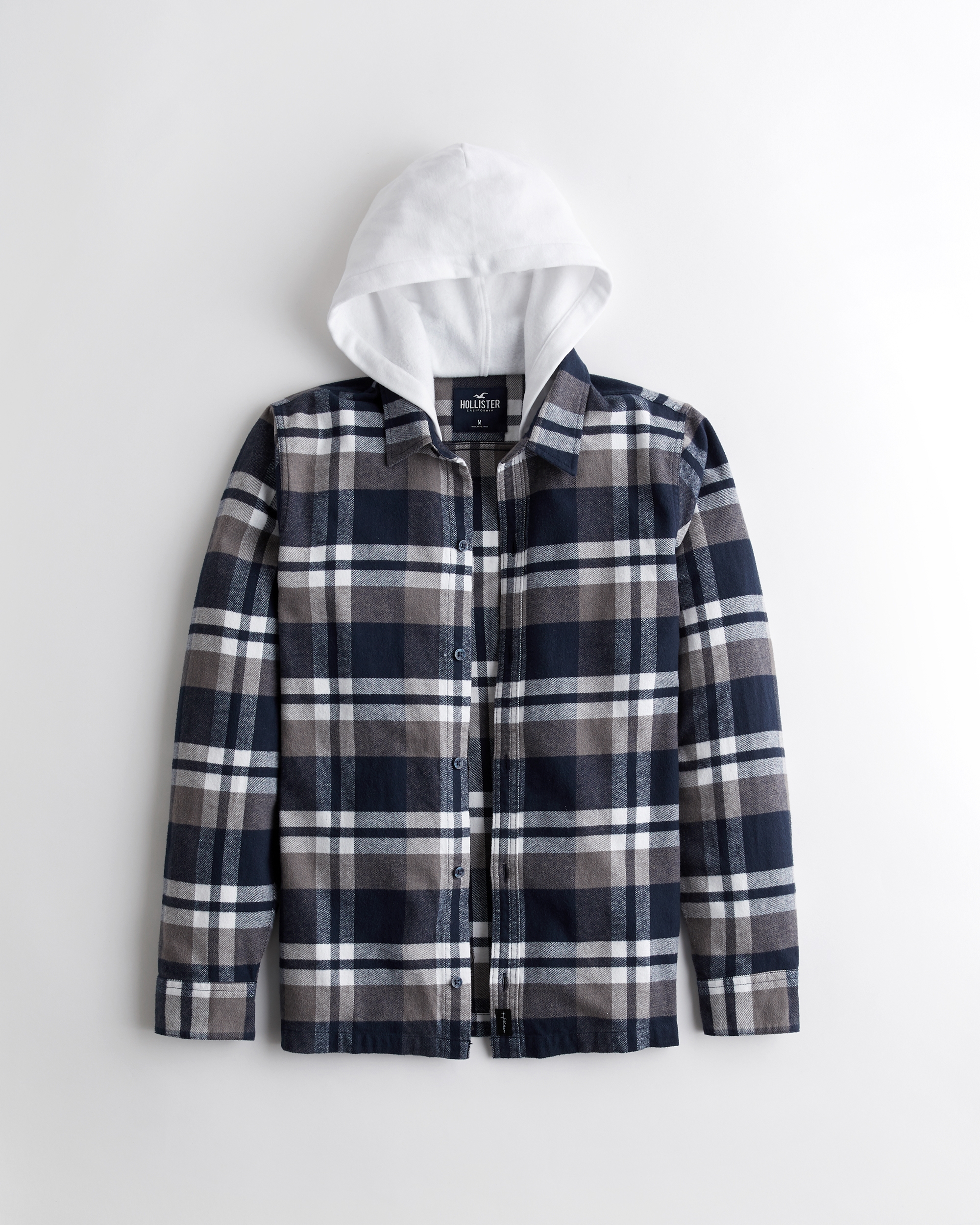 Guys Hooded Flannel Shirt | Guys Tops 