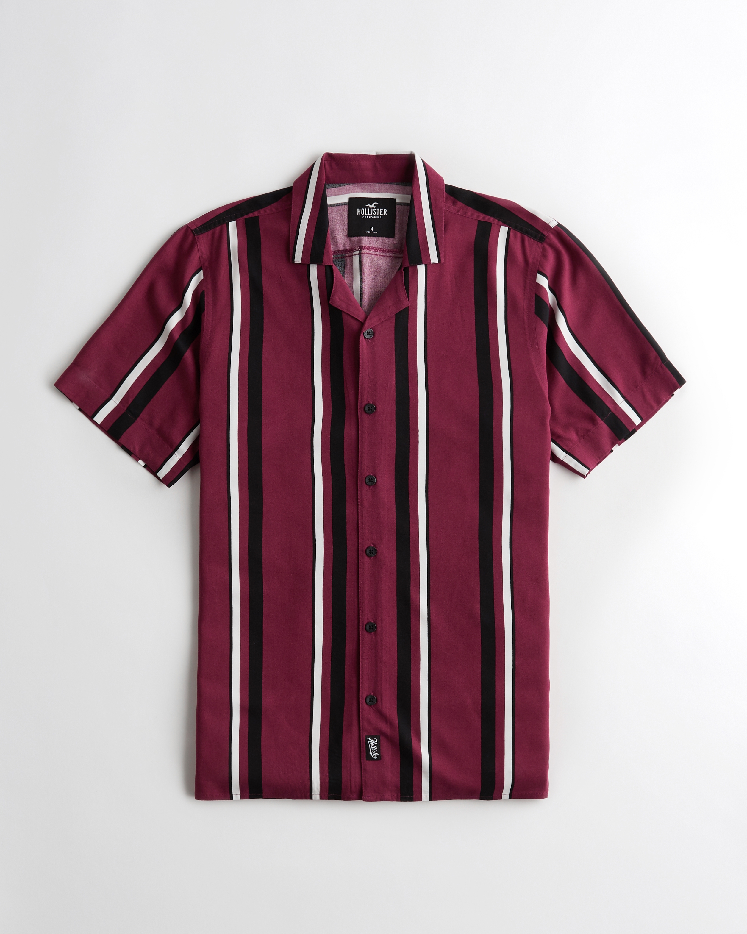 Hollister Relaxed Lightweight Short-Sleeve Striped Shirt