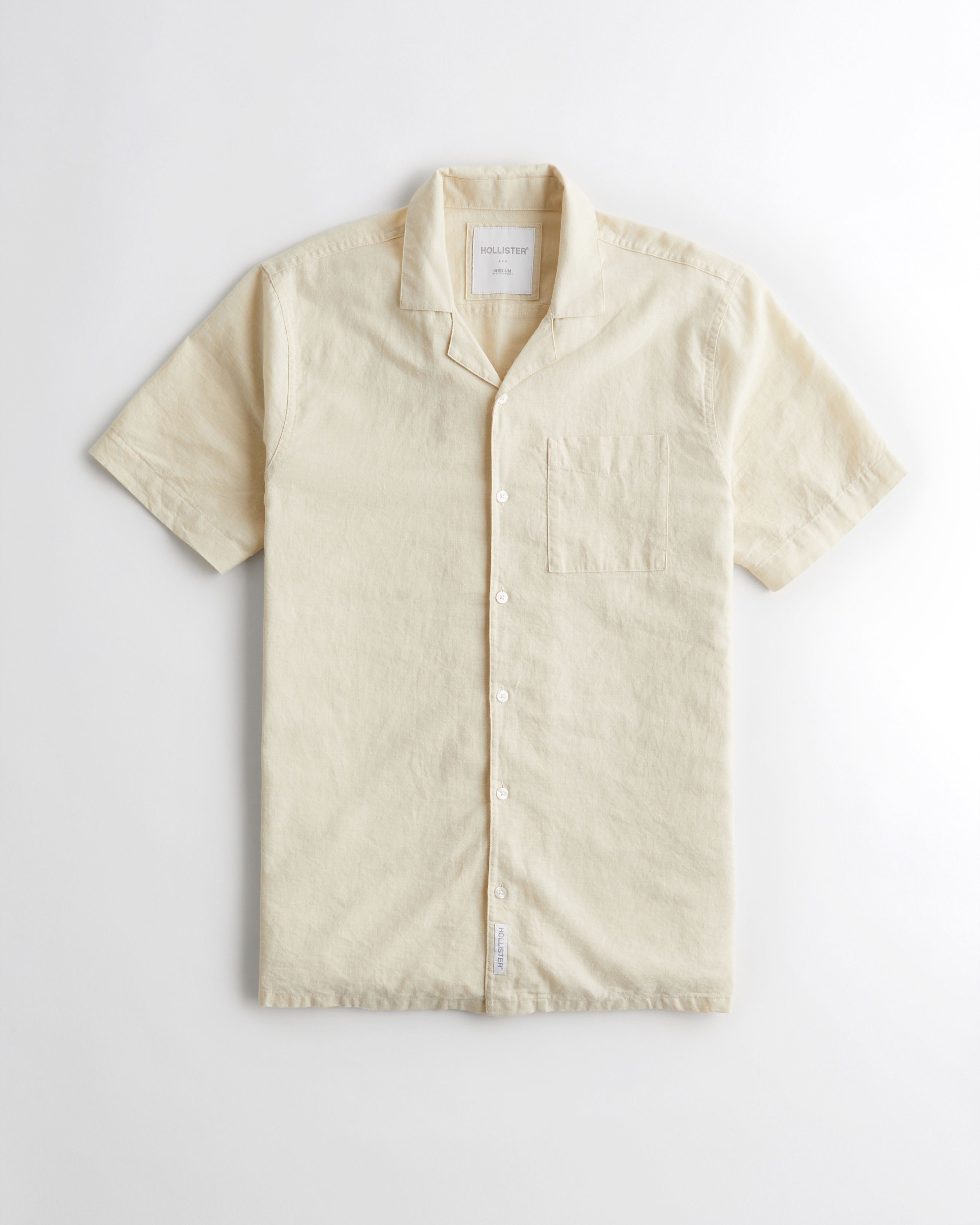 Relaxed Short-Sleeve Linen Blend Shirt