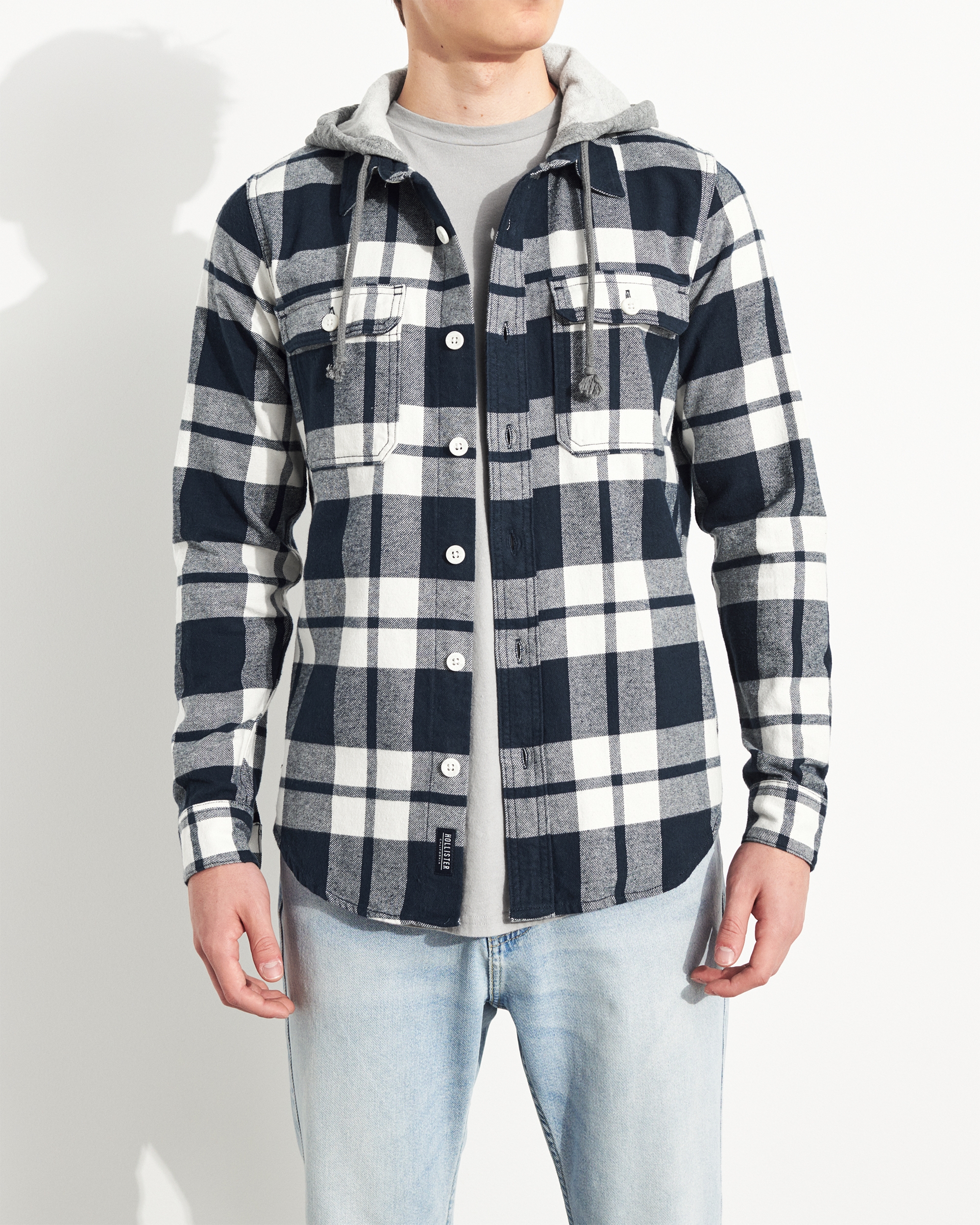 hollister flannel hoodie