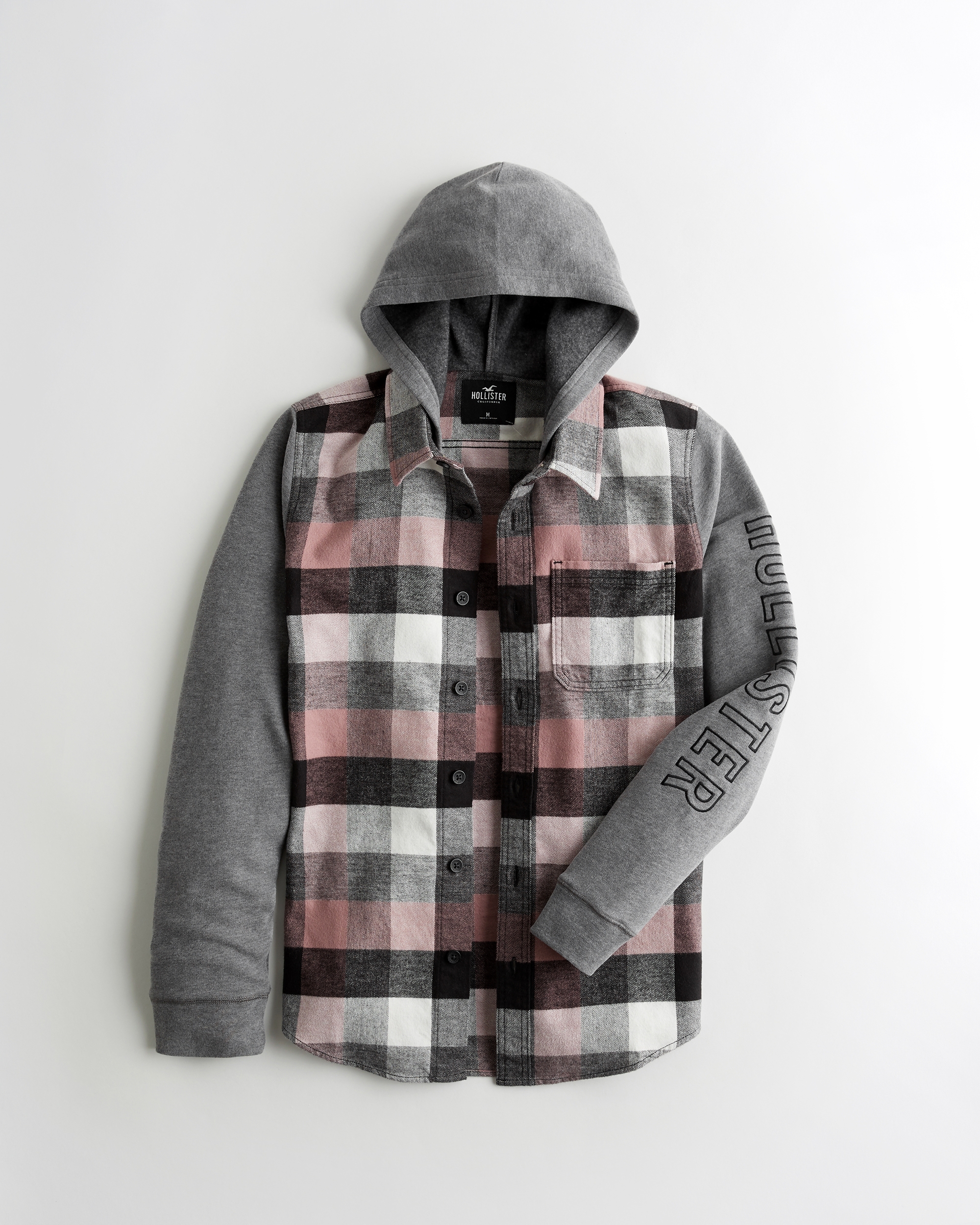 hollister flannel hoodie