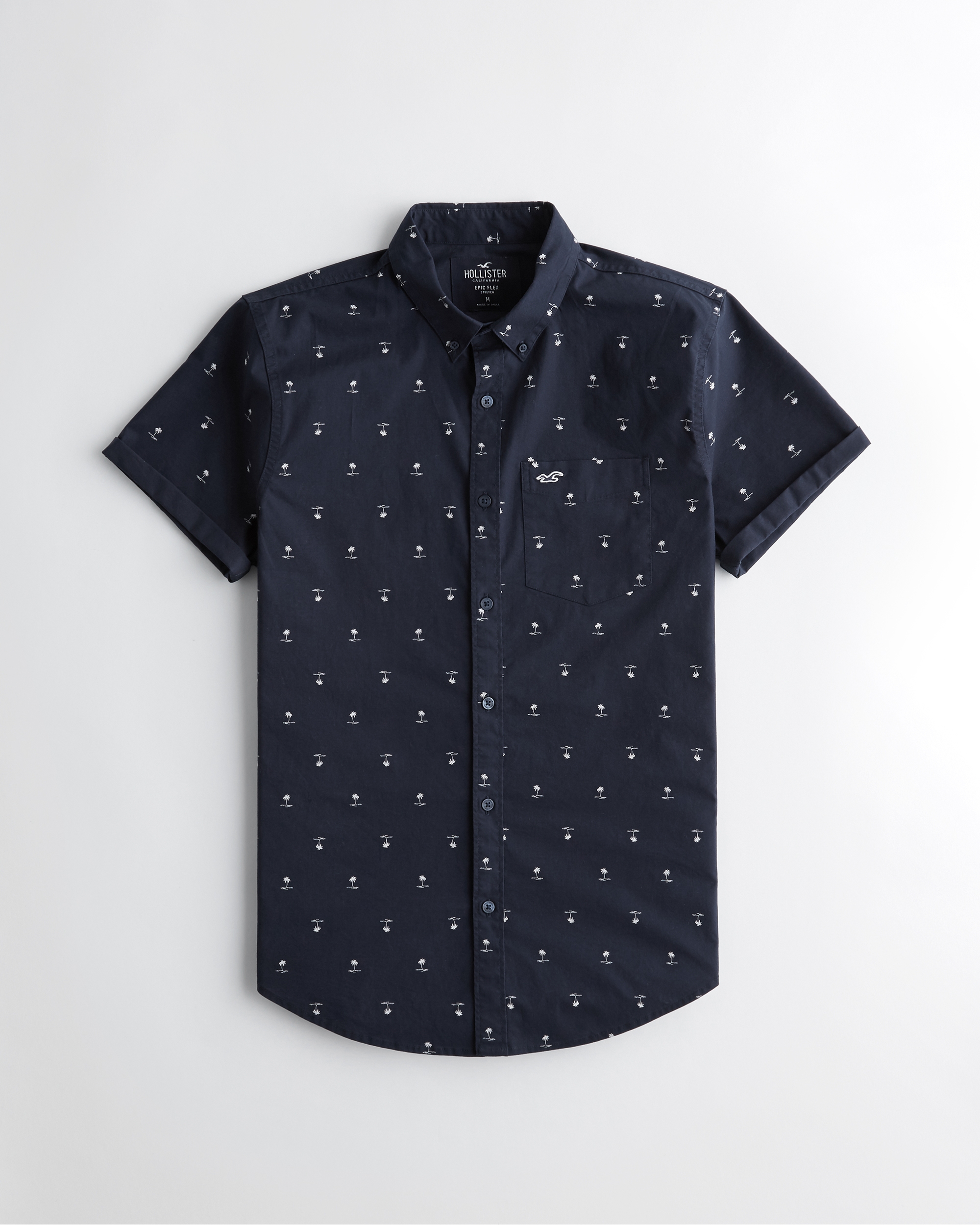 hollister stretch oxford slim fit shirt