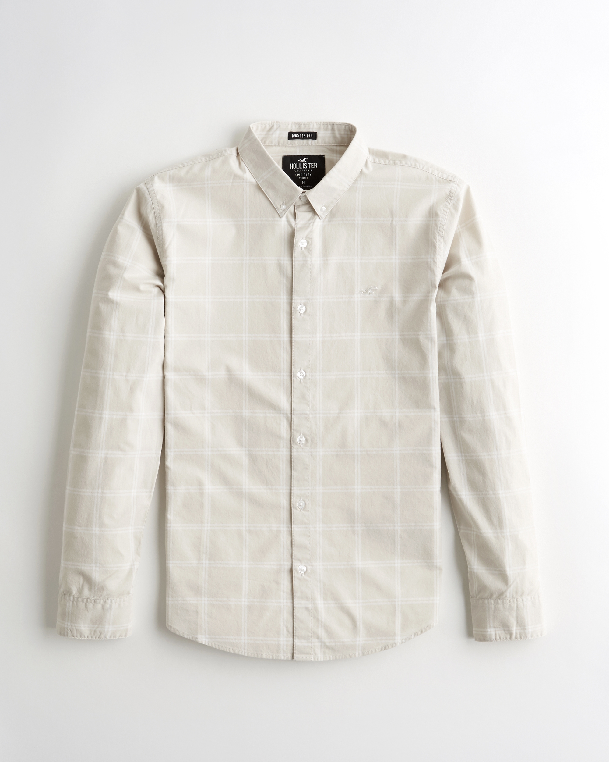 stretch poplin muscle fit shirt