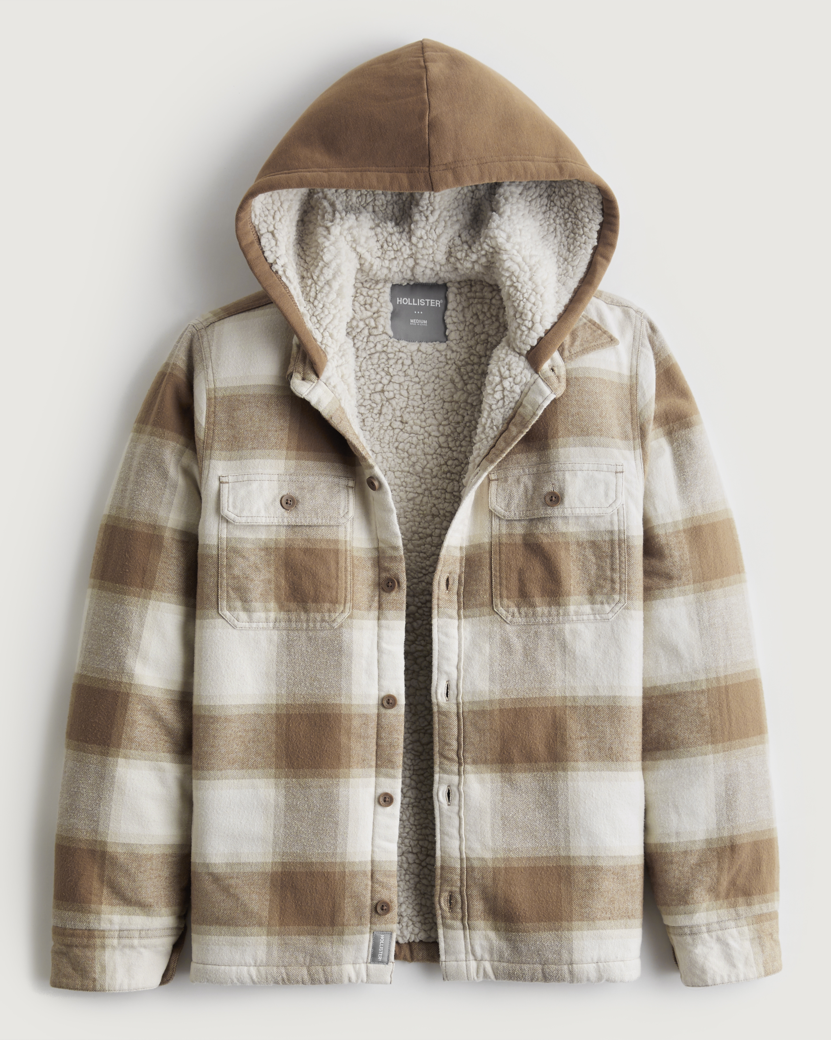 Hollister sherpa hoodie mens on sale