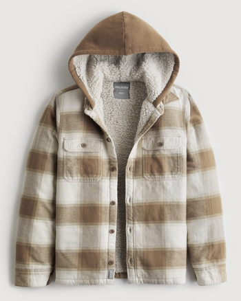hooded flannel jacket mens