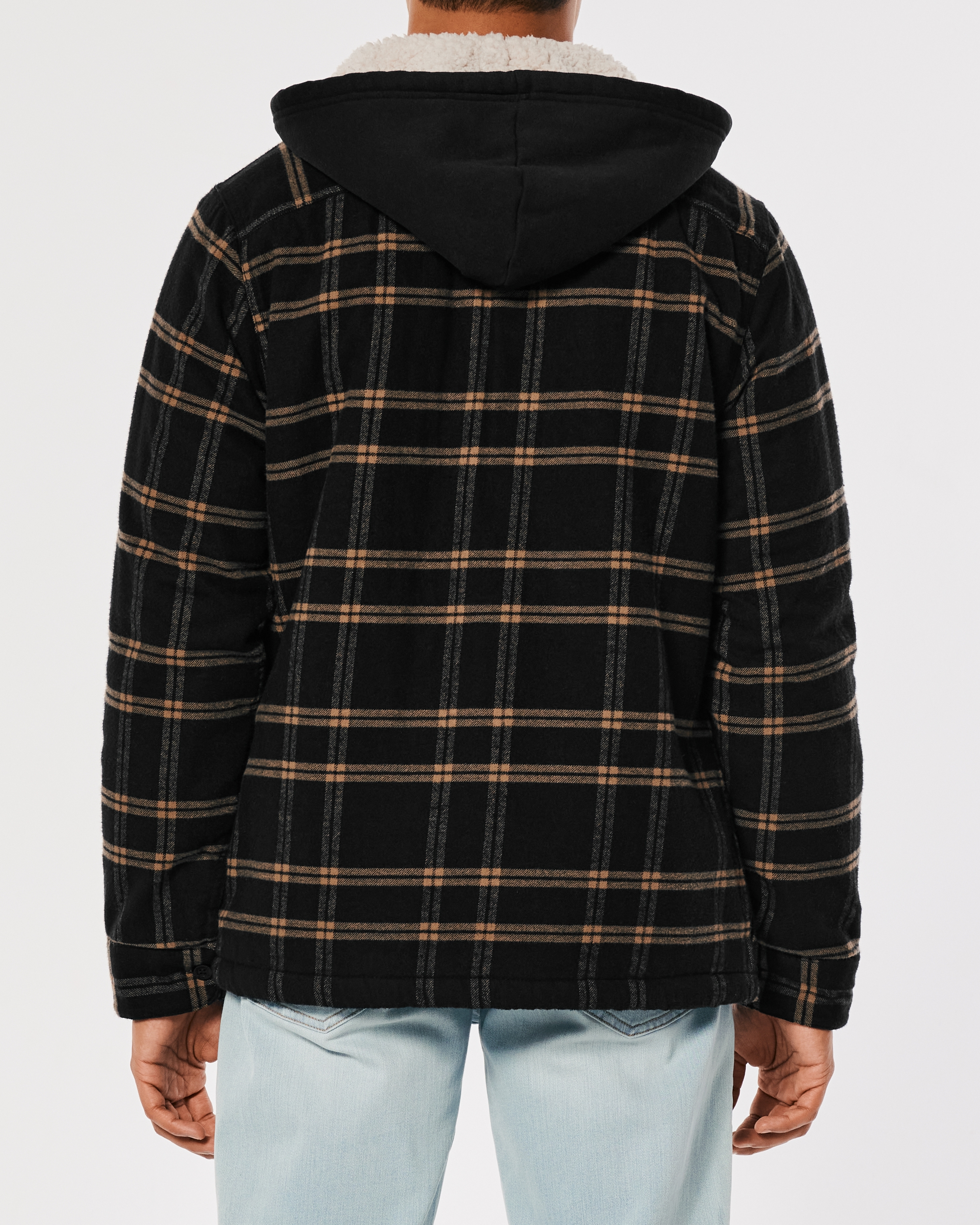 Hollister Relaxed Sherpa-Lined Hooded Flannel Shirt Jacket | Bramalea City  Centre