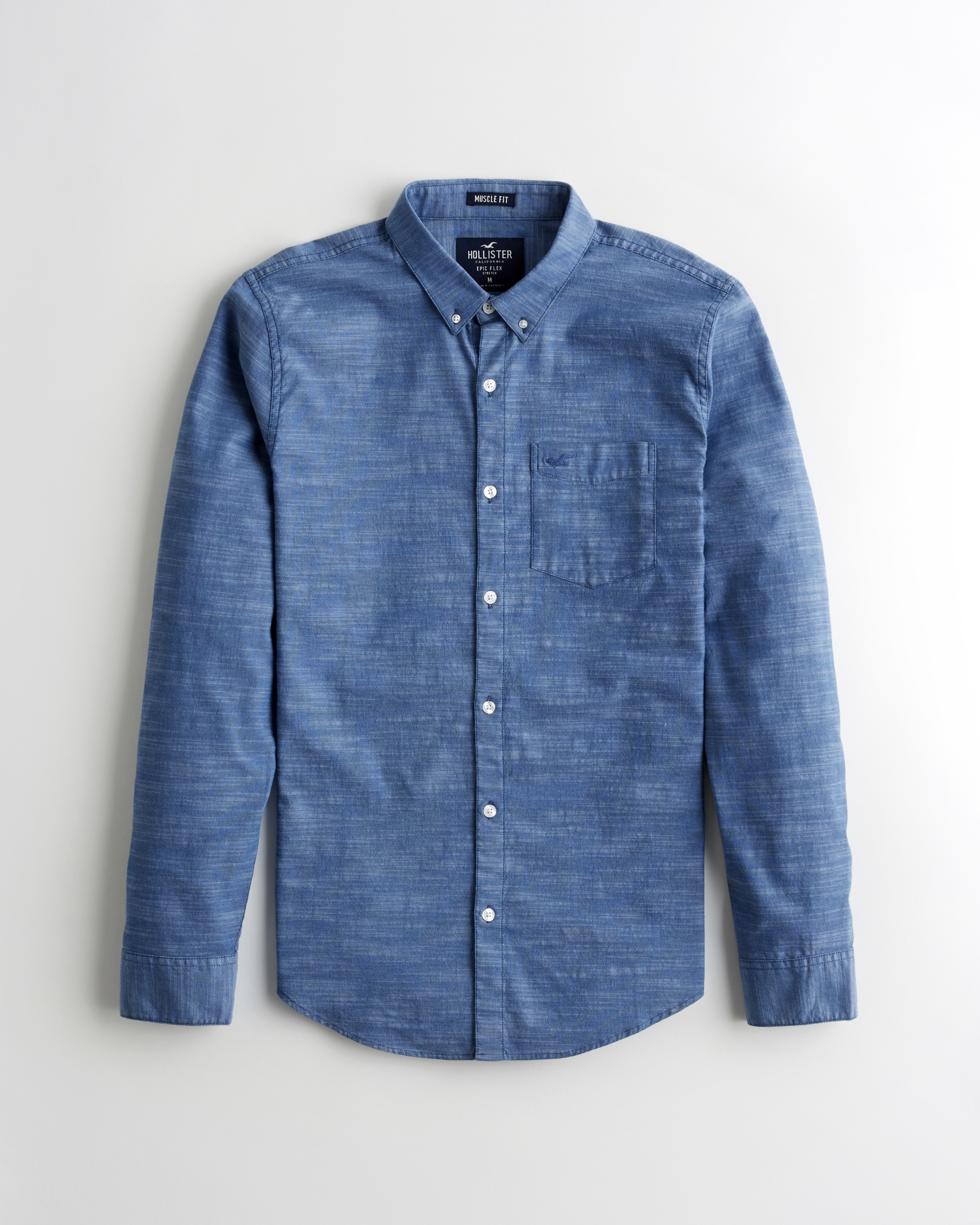 hollister denim shirts