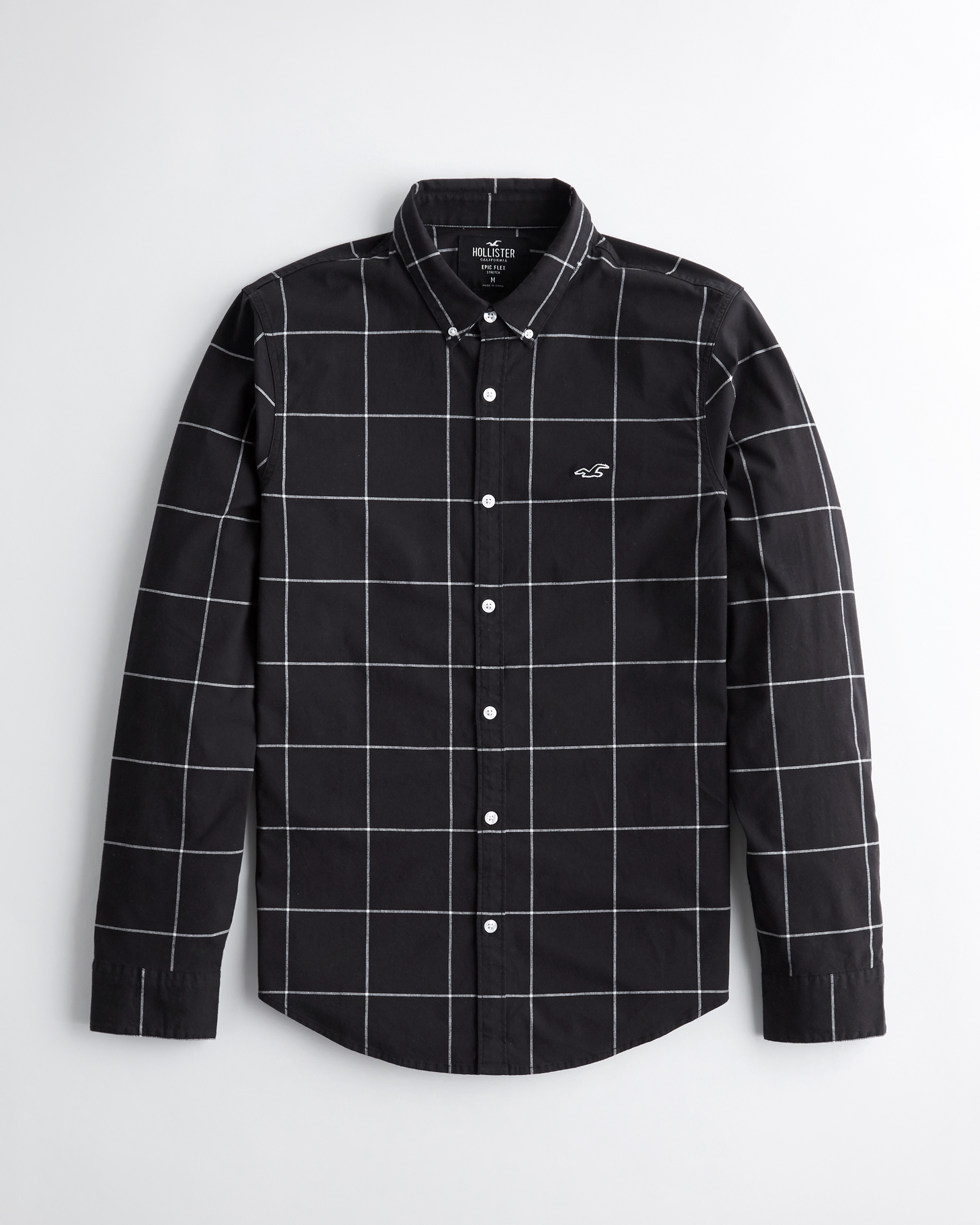 stretch poplin slim fit shirt hollister