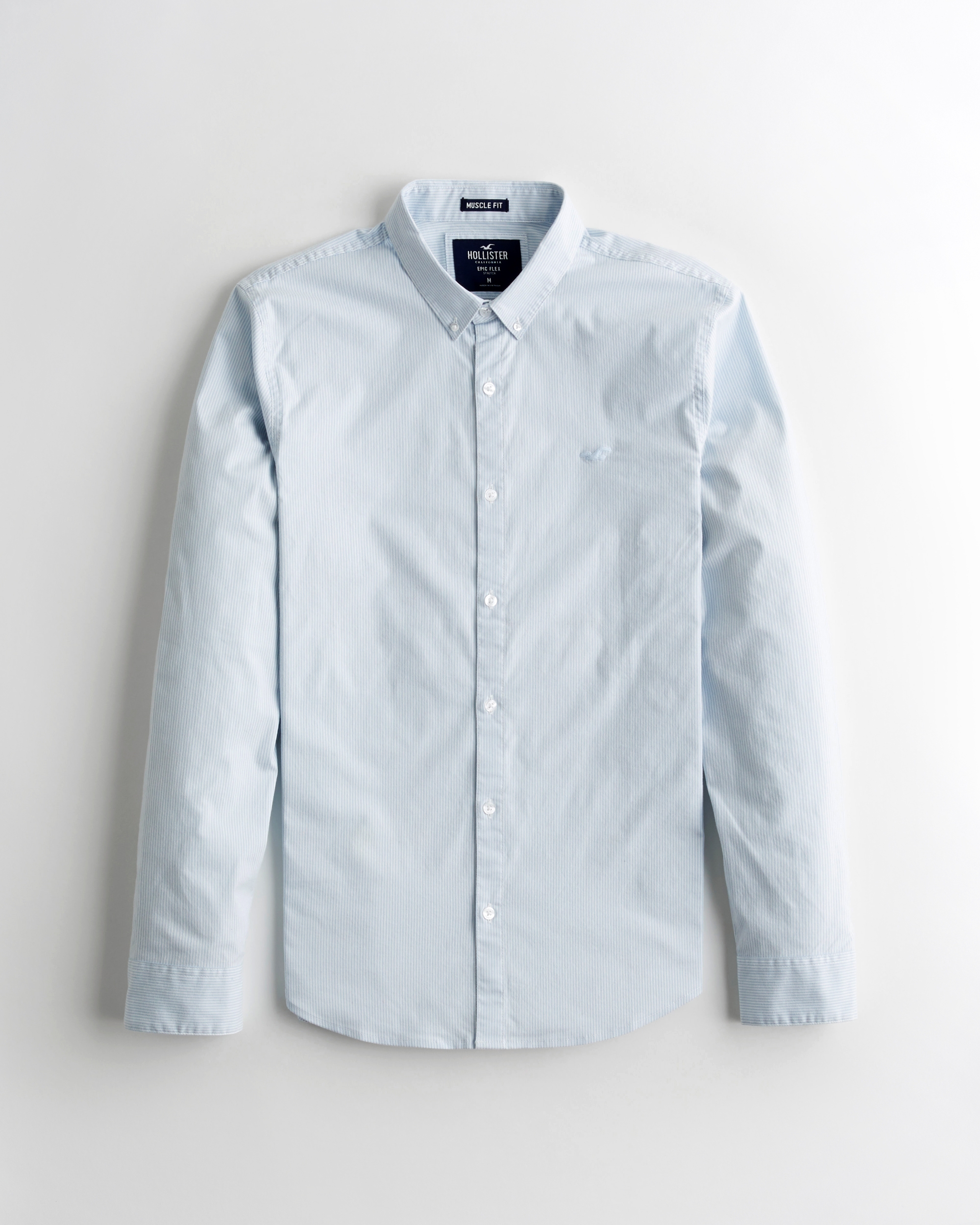 hollister stretch oxford muscle fit shirt