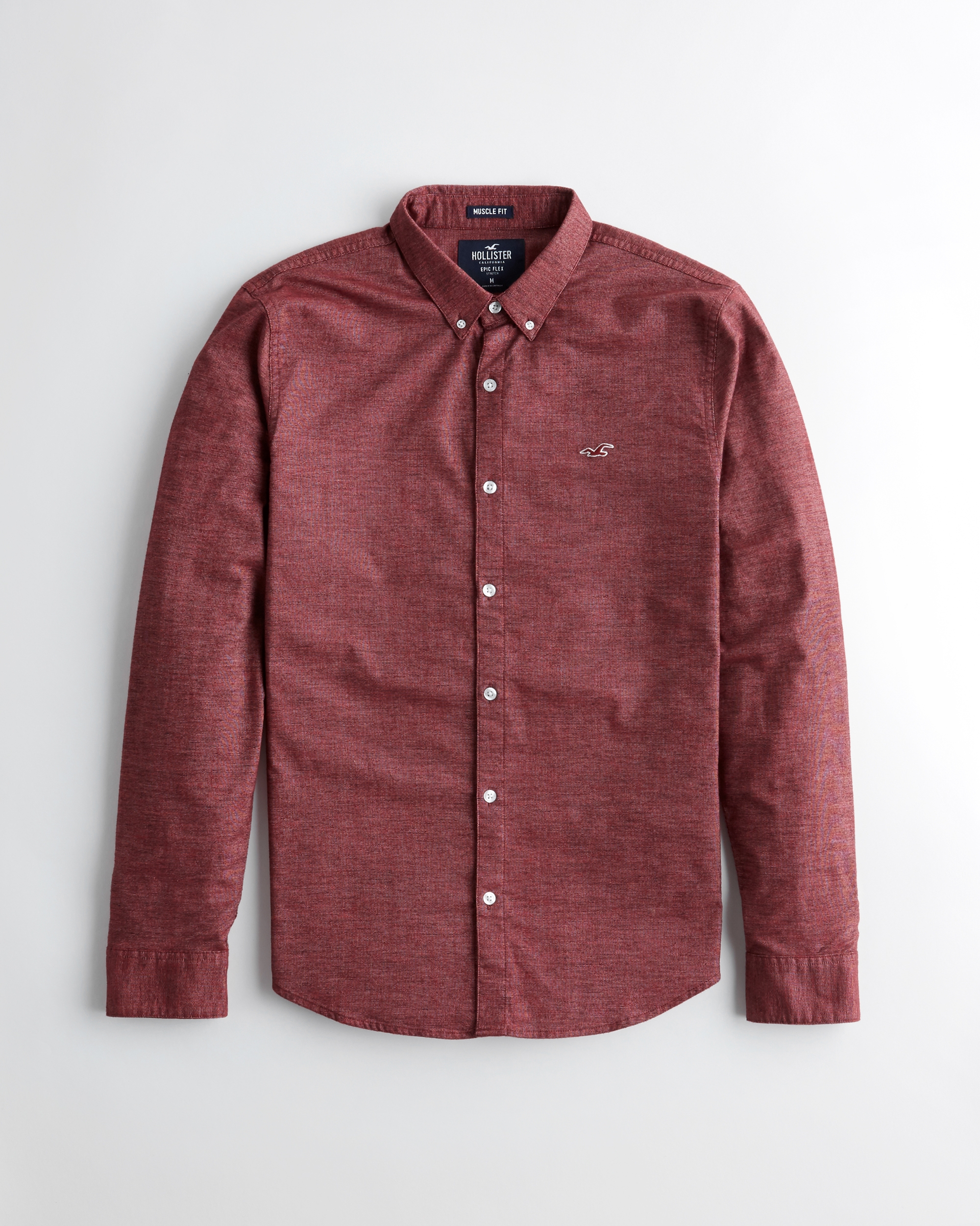 stretch oxford slim fit shirt hollister