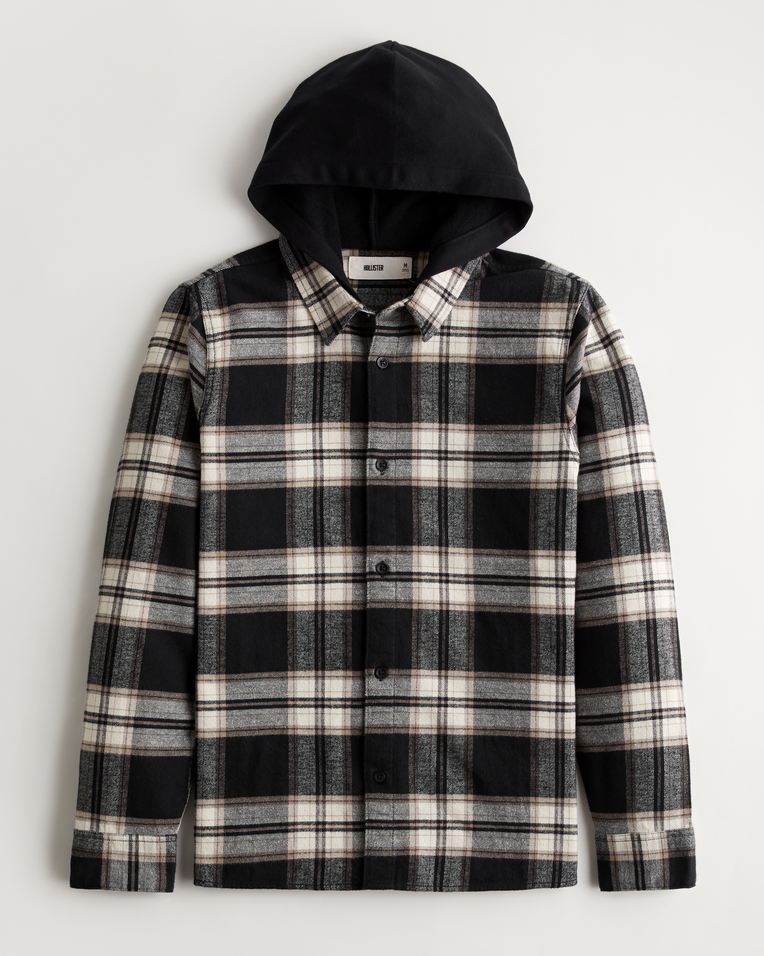 Hollister hooded shop flannel shirt