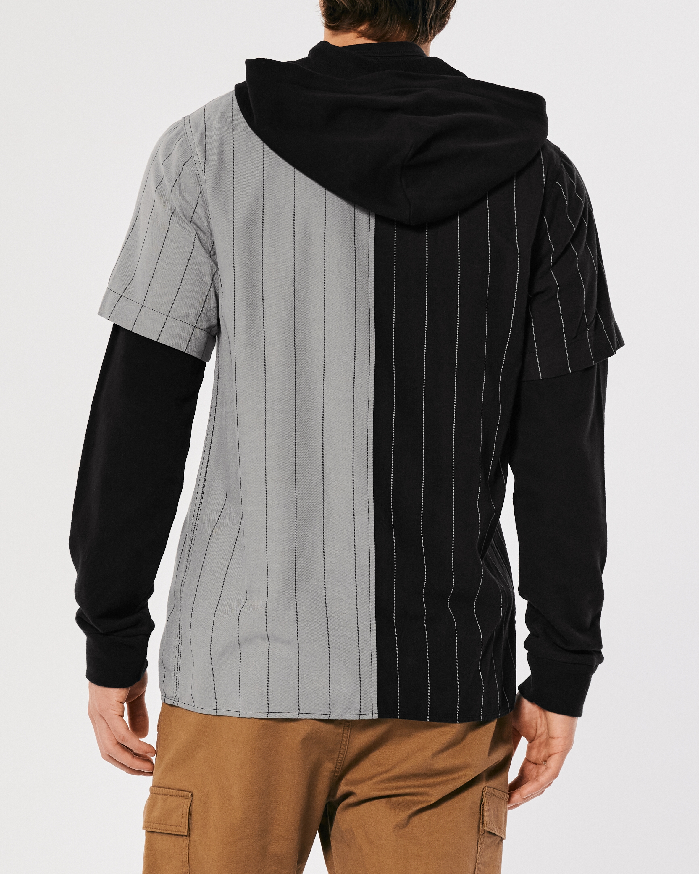 Relaxed Hooded Baseball Shirt