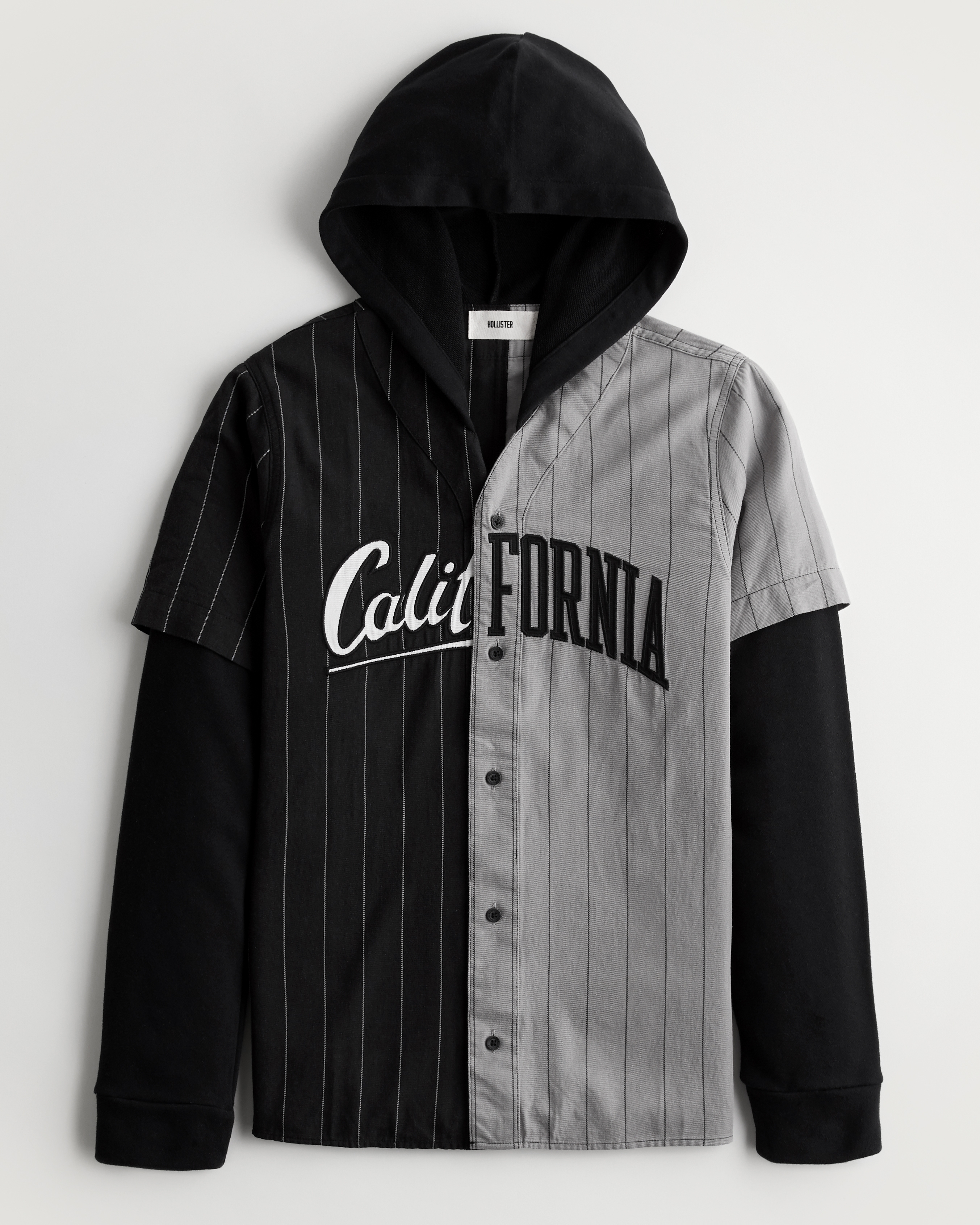 Relaxed Hooded Baseball Shirt