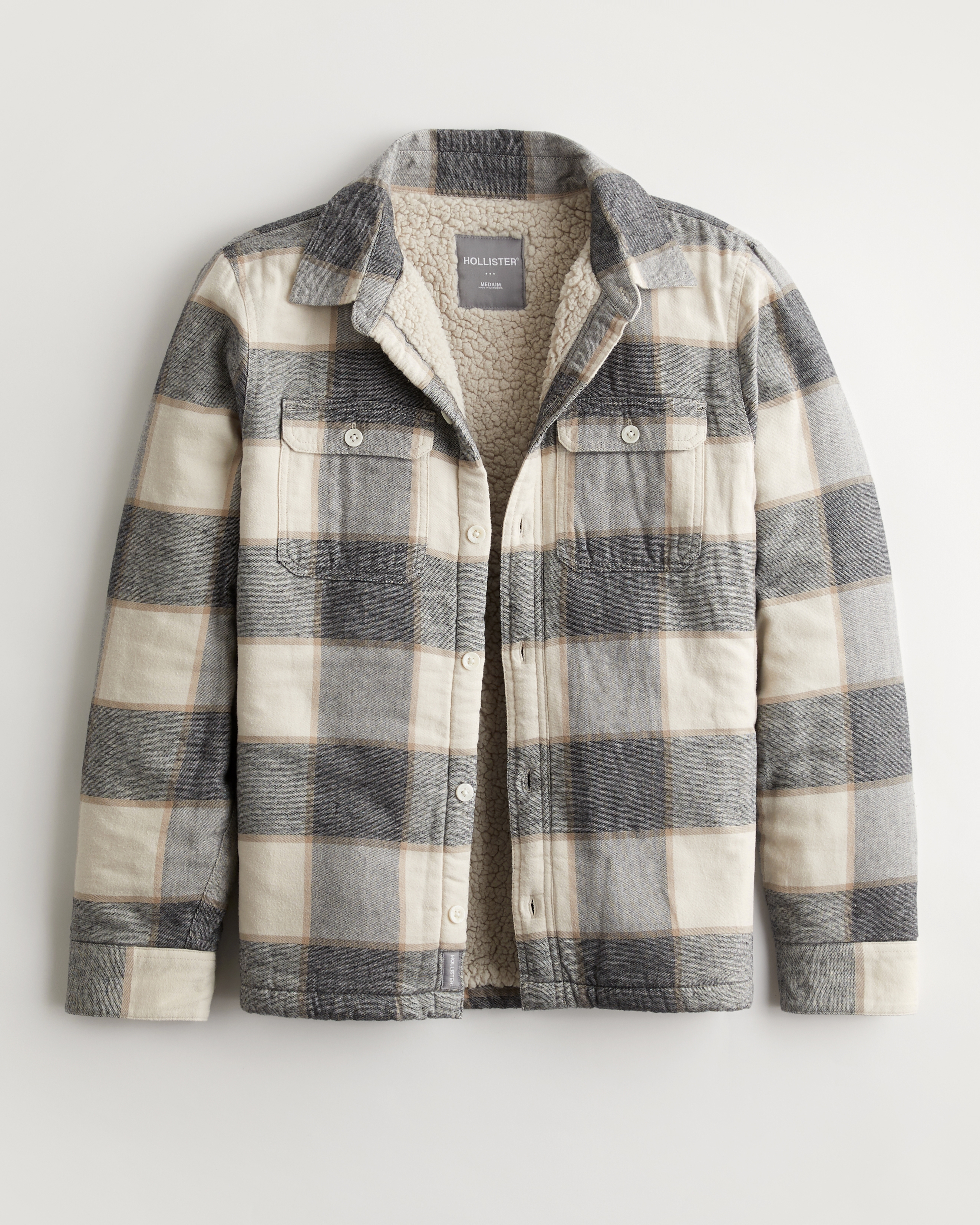 Hollister Sherpa Lined Flannel Shirt Jacket Mall of America