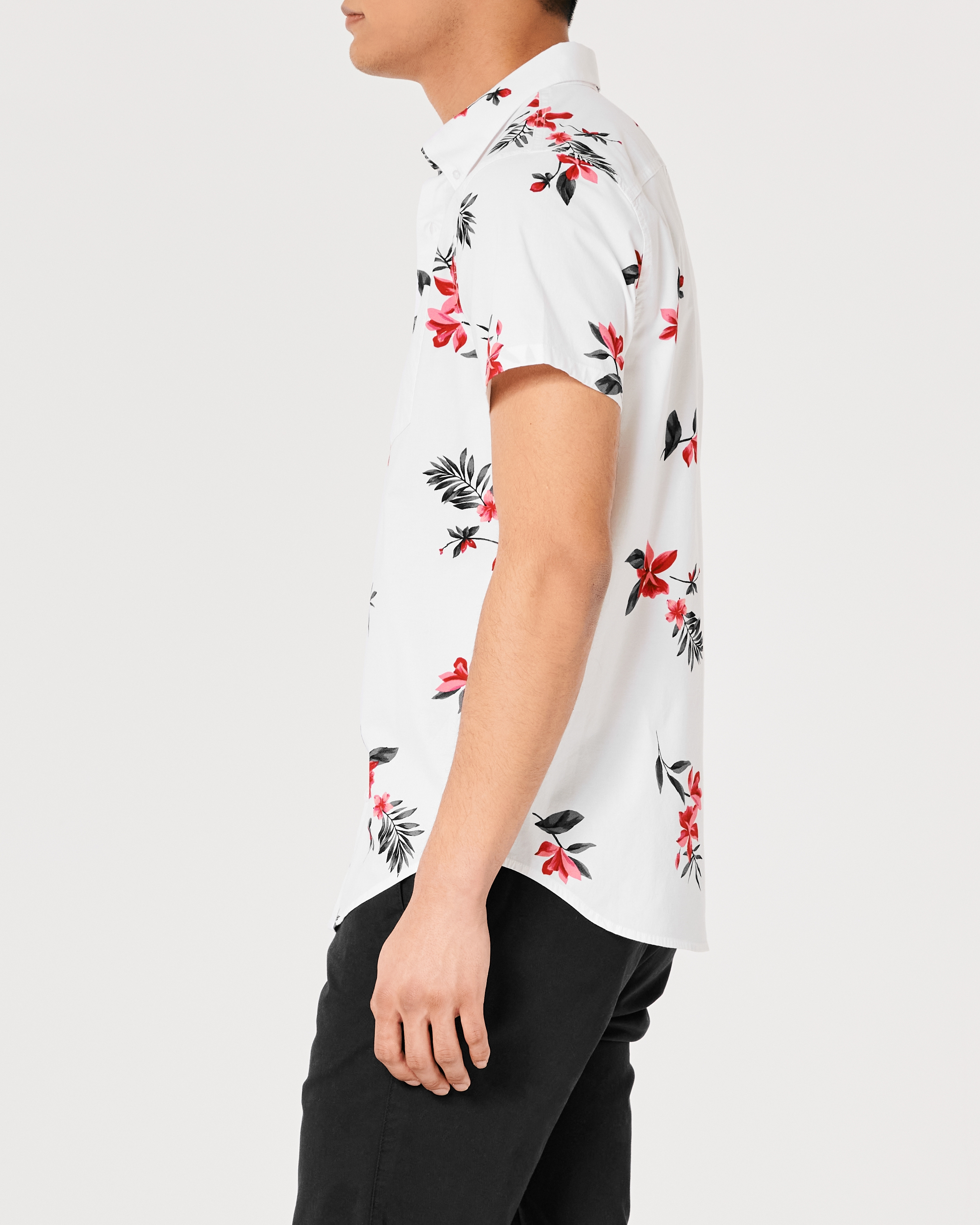 Short-Sleeve Floral Button-Through Shirt
