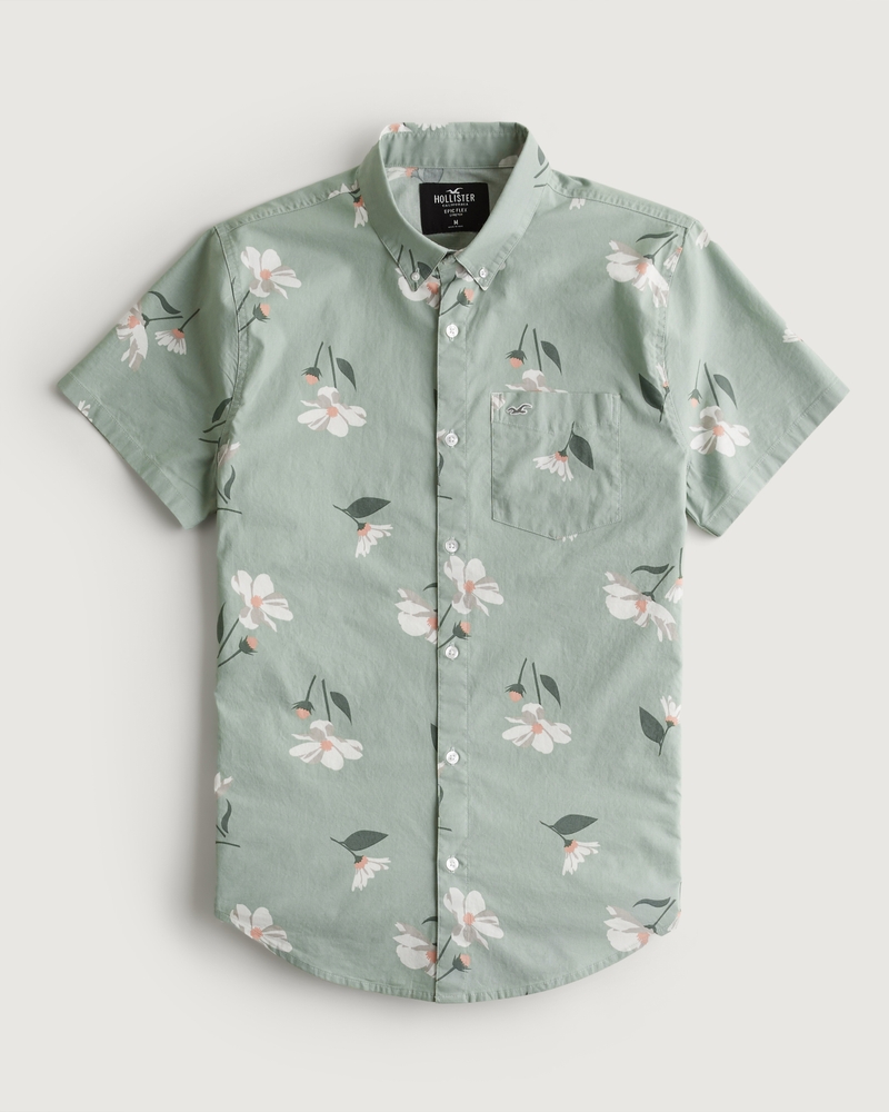 Floral on sale shirt hollister