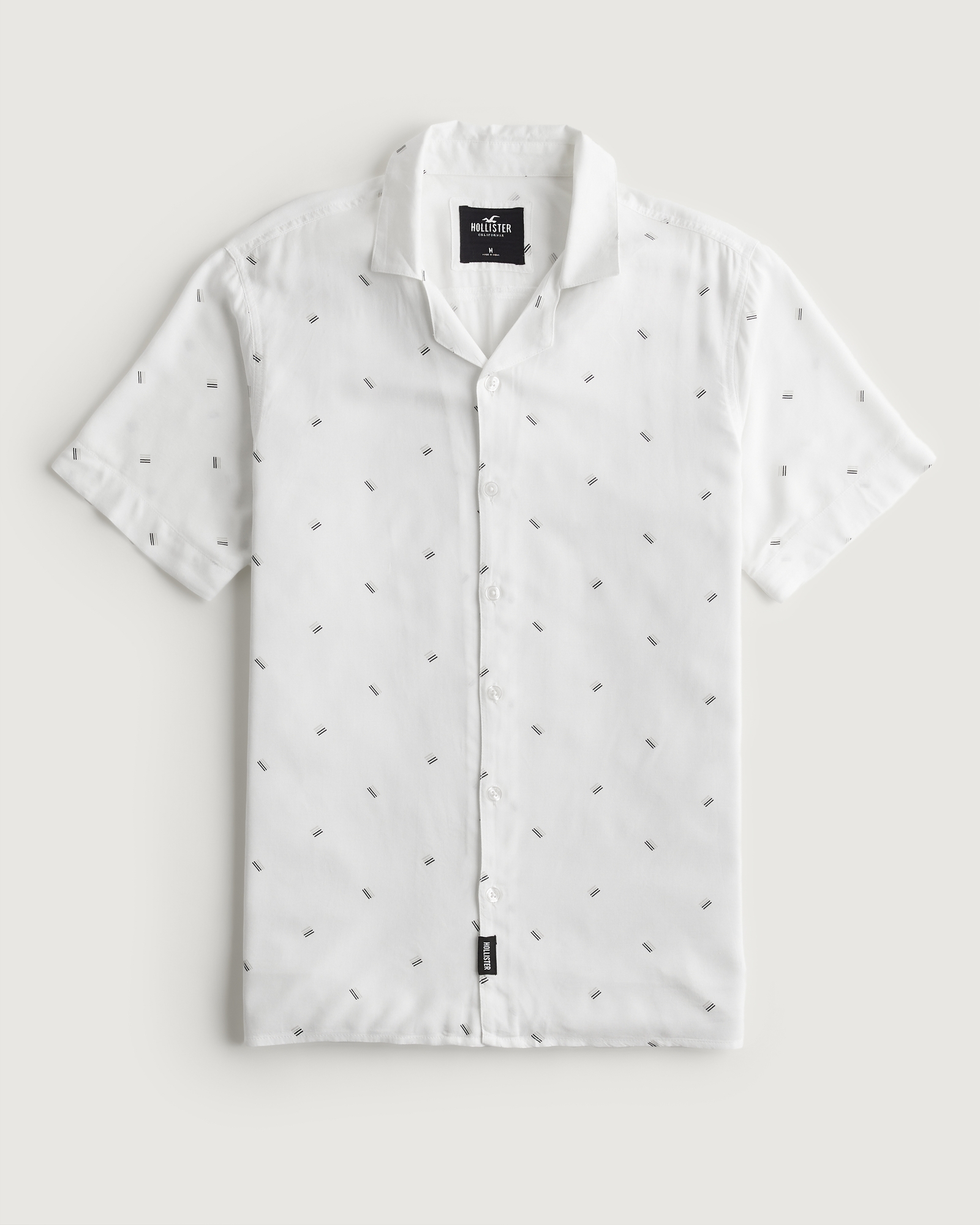 Hollister short-sleeved rayon bandana print shirt in white