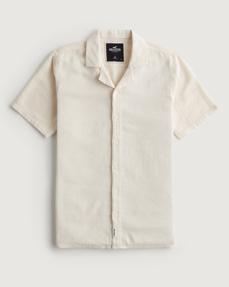 Hollister white collar clearance shirt