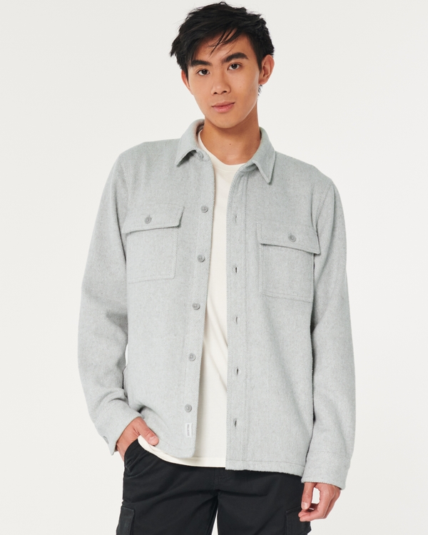 Cozy Shacket, Heather Grey