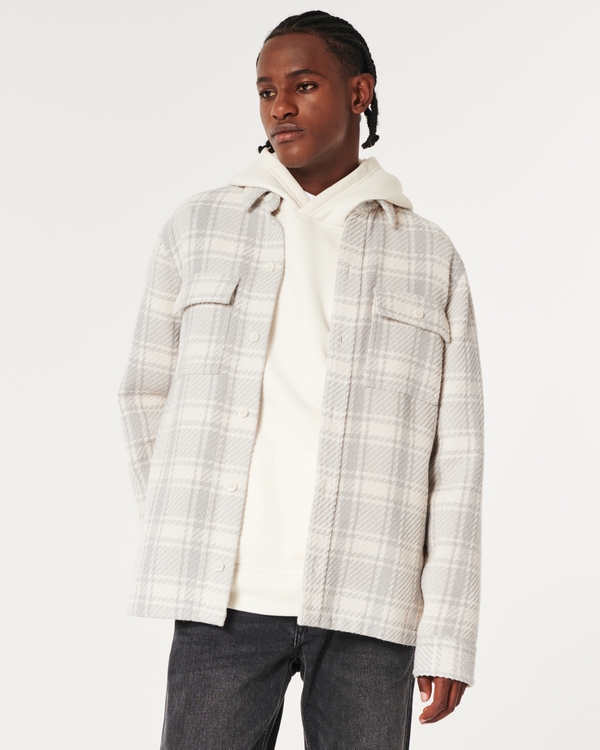 HOLLISTER Mens Hooded Parka Jacket UK 36 Small Grey Polyester