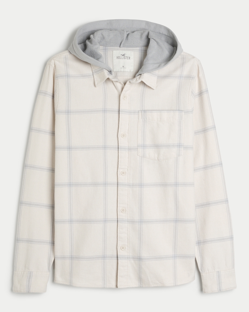 Hooded flannel cheap shirt hollister