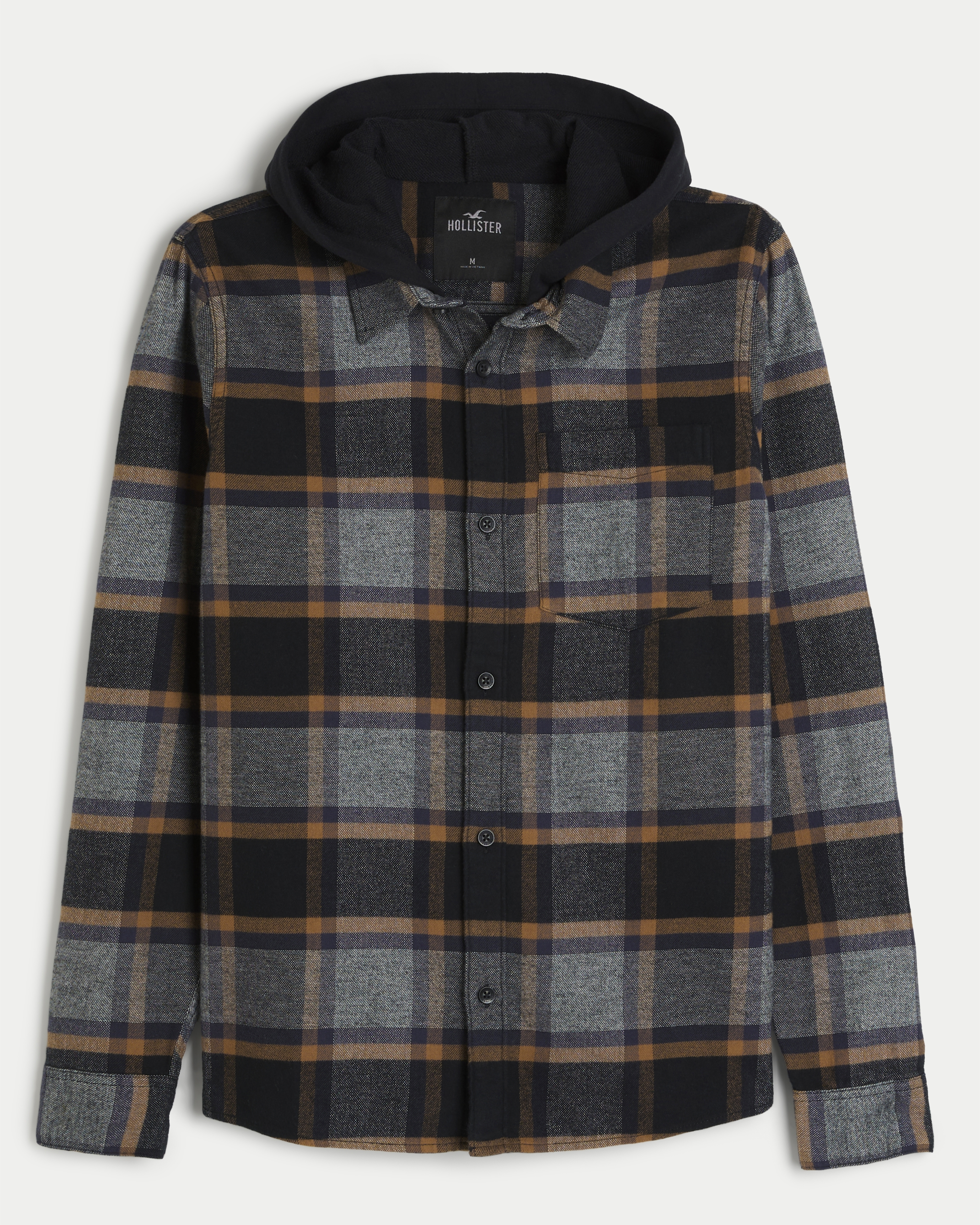 Hollister flannel hoodie online