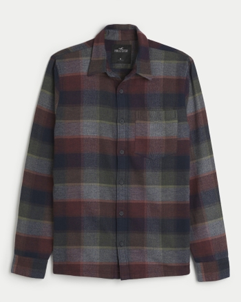 Plaid deals shirt hollister
