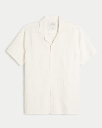 Men's Short-Sleeve Textured Button-Through Shirt - Hollister Co.