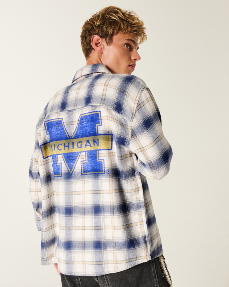 University of Michigan Wolverines Graphic Flannel Shirt