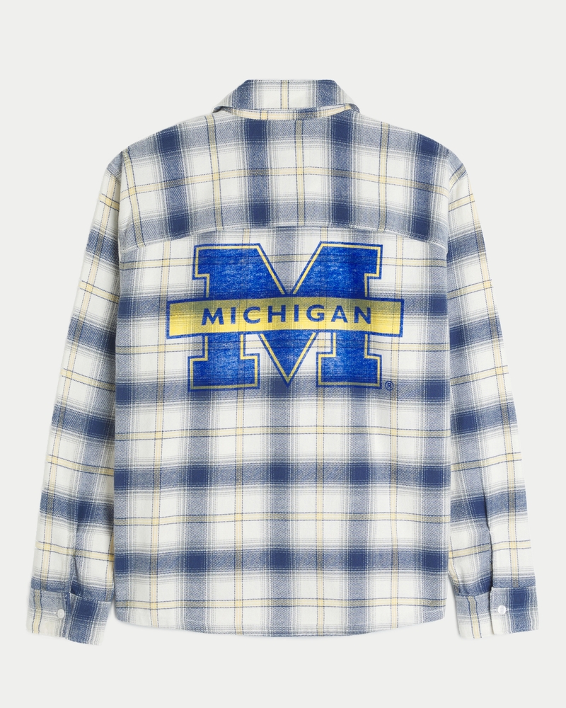 University of Michigan Wolverines Graphic Flannel Shirt