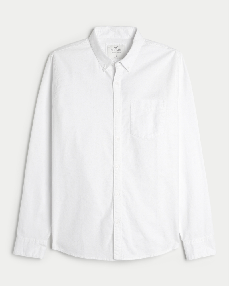 Stretch oxford slim fit shirt hollister online